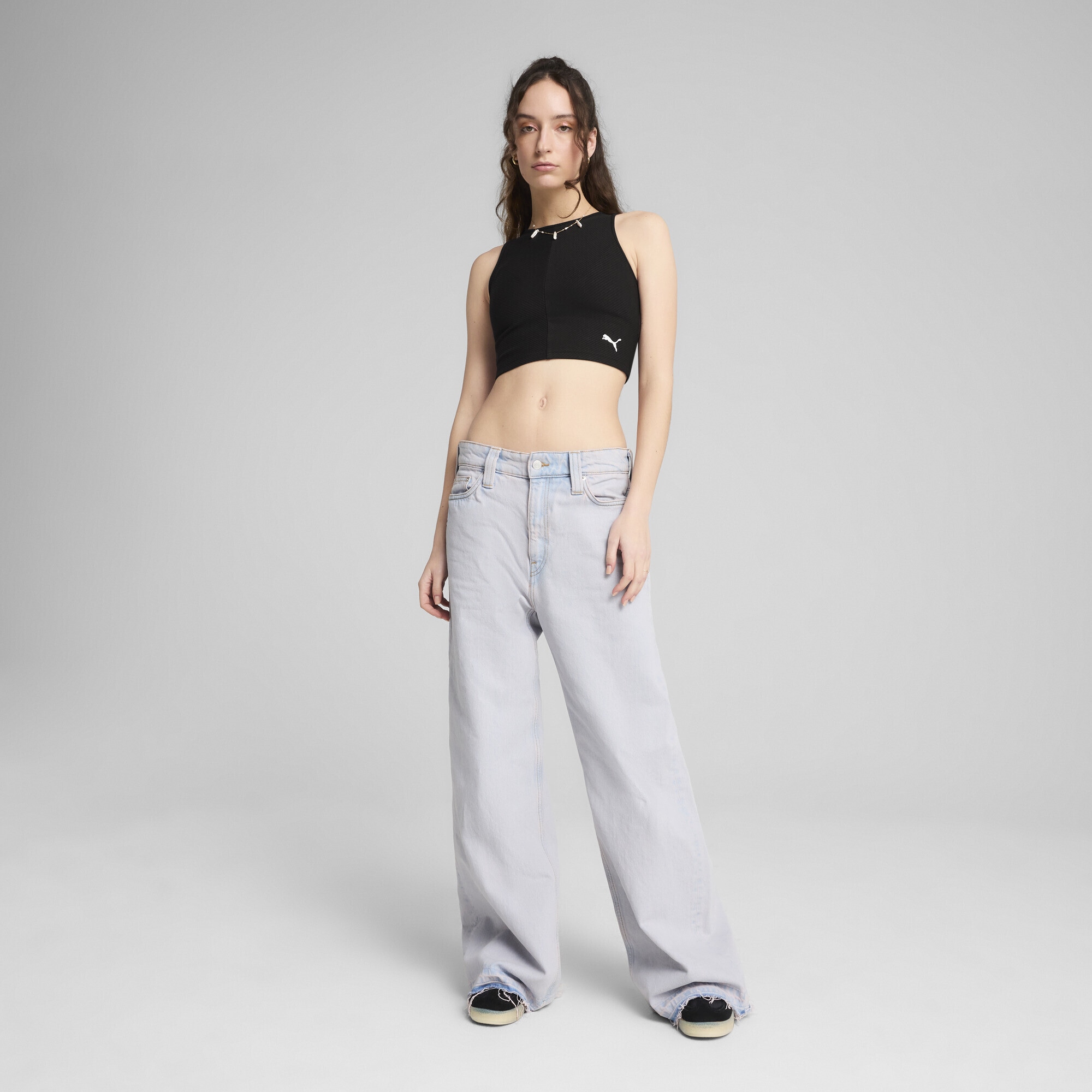 PUMA T-Shirt »WARDROBE ESS Geripptes Crop-Top Damen«