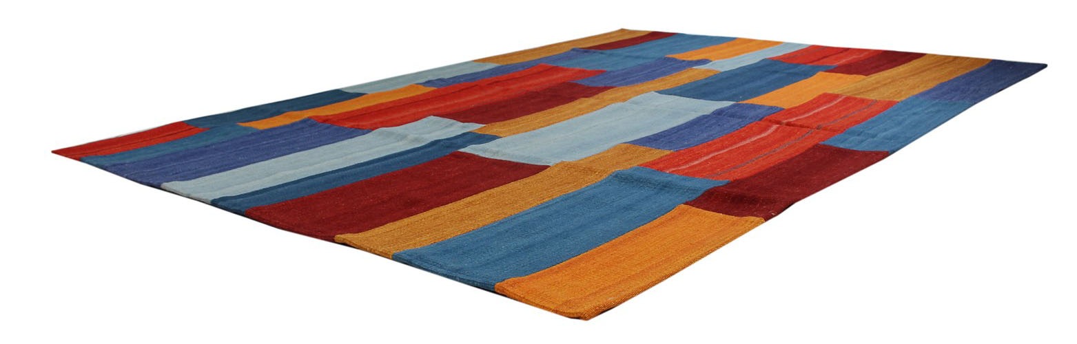 Teppich KAYOOM "Radical 335", rot (rot, multi), B:200cm H:15mm L:290cm, Wolle, Teppiche, Teppich, Handgewebter Jacquard Kilim, hochwertige Materialmischung. 2
