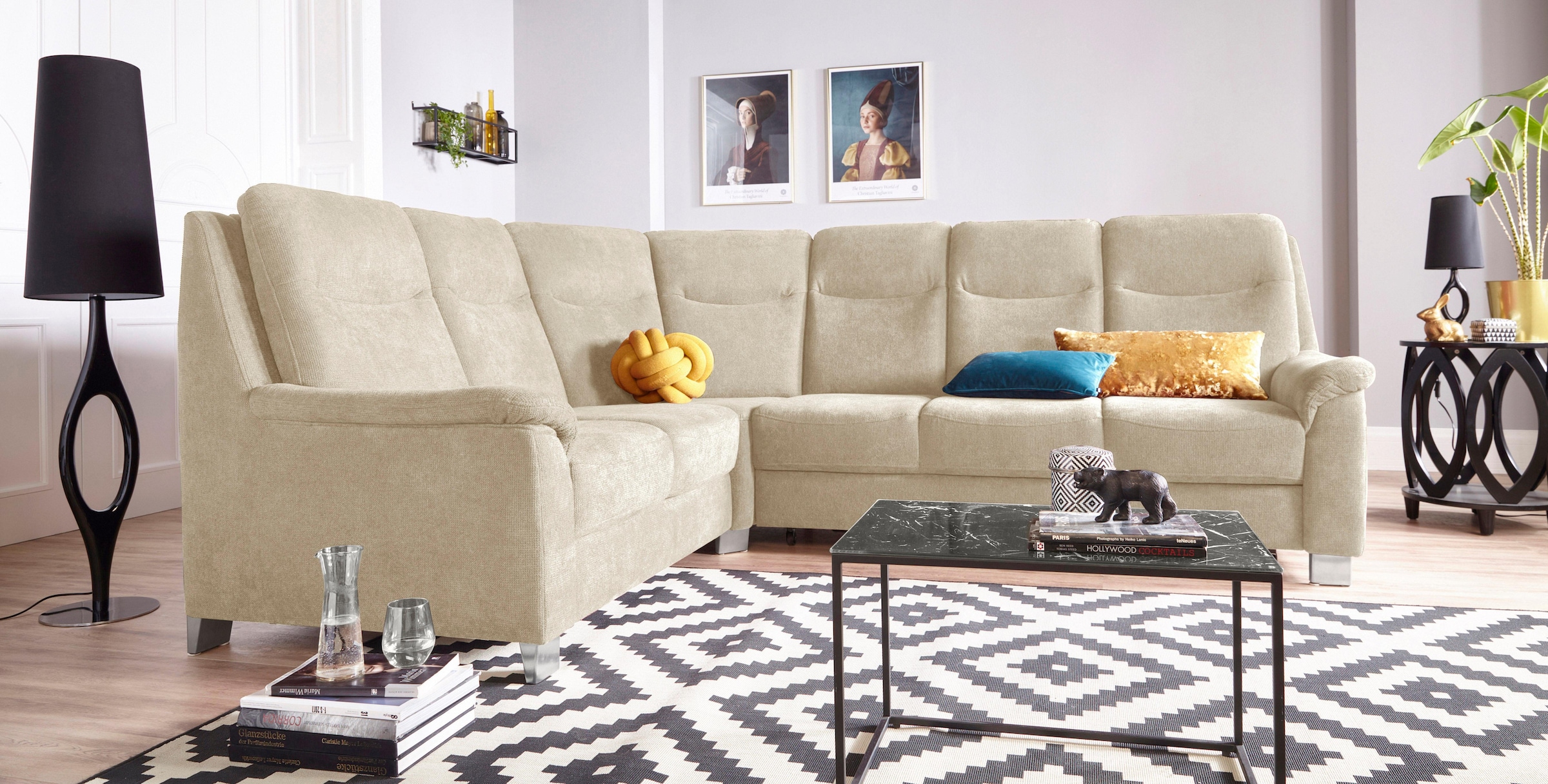 sit&more Ecksofa "Boccaccio L-Form" mit Federkern und Kopfteilverstellung, wahlweise mit Schlaffunktion
