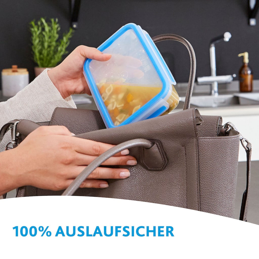 Emsa Frischhaltedose »Clip & Close«, (5 tlg.), (0,15+0,20+0,55+1,00+3,70L), Kunststoff, 100 % dicht, Frischedichtung