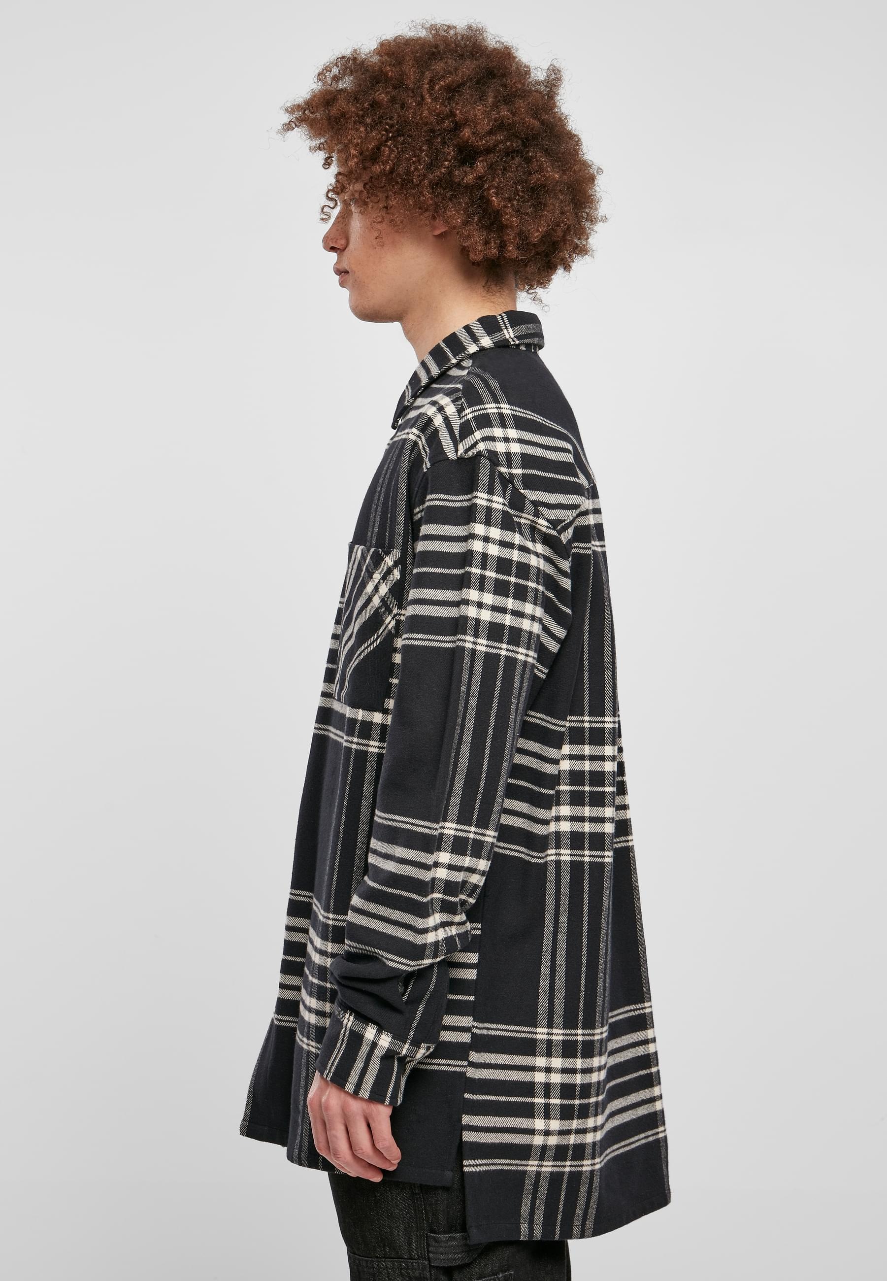 URBAN CLASSICS Langarmhemd »Urban Classics Herren Long Oversized Checked Summit Shirt«, (1 tlg.)