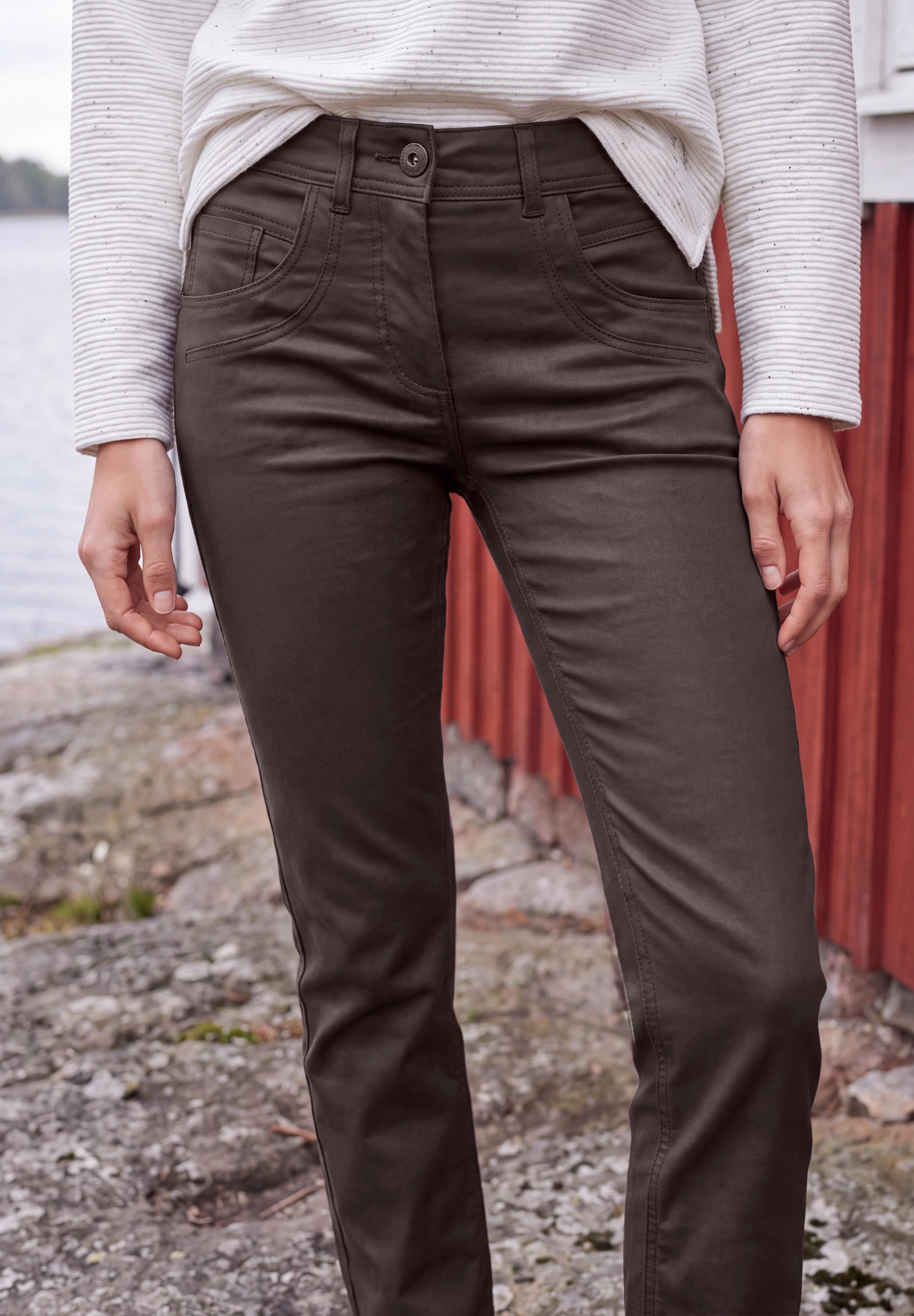 Cecil Stoffhose »Style Toronto«  mit Beschichtung / Viskose-Stretch