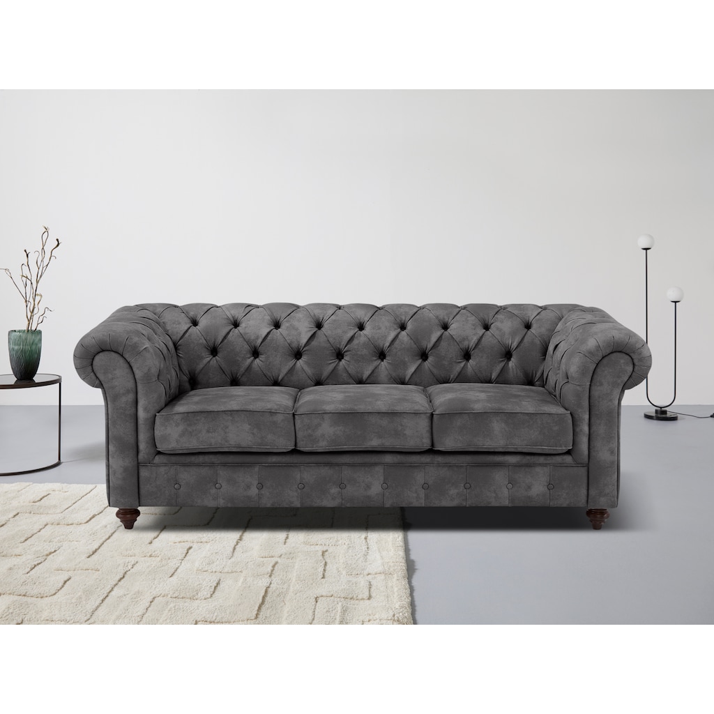 Home affaire Chesterfield-Sofa »Chesterfield 3-Sitzer B/T/H: 198/89/74 cm«