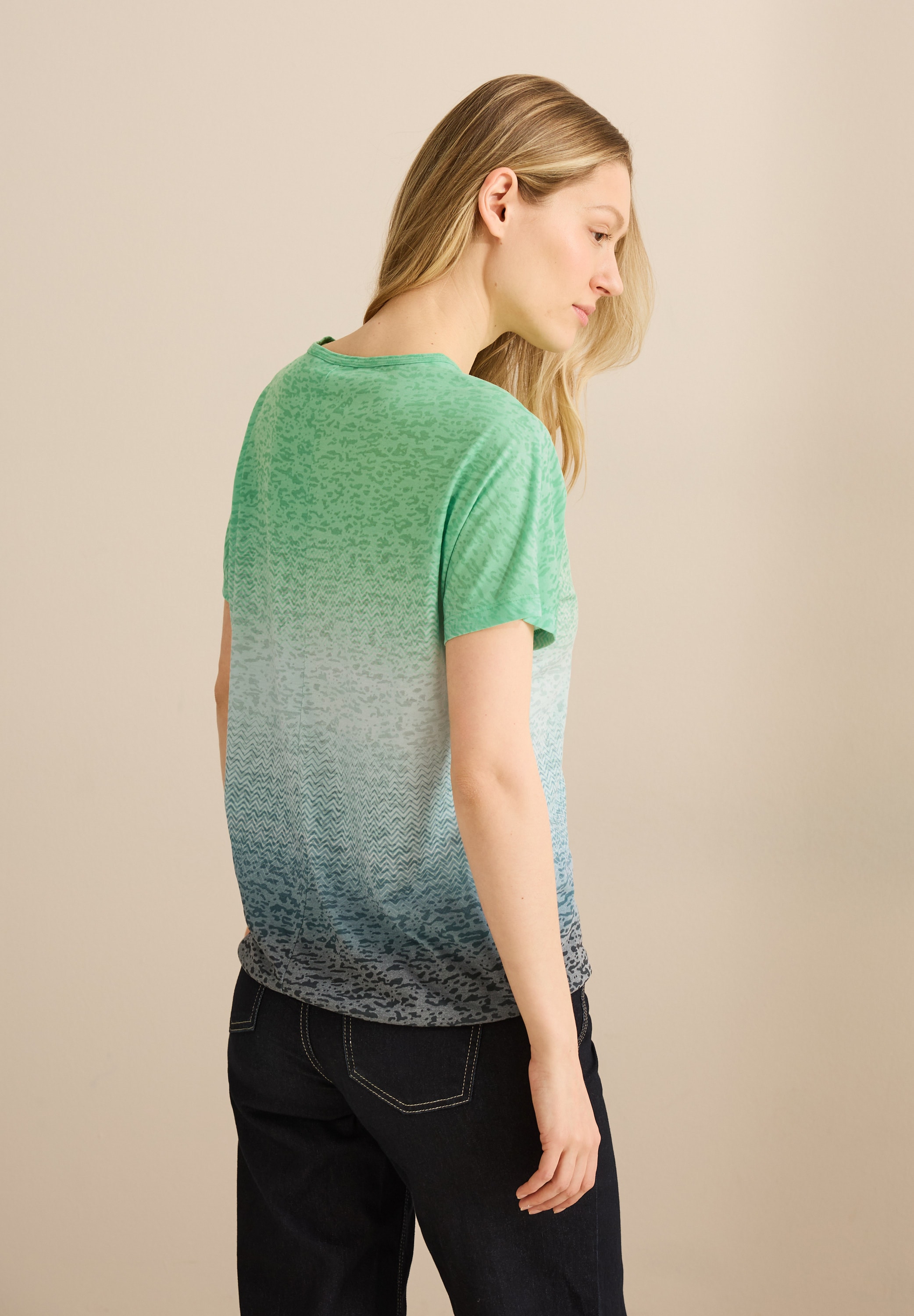Cecil Print-Shirt, mit U-Boot-Ausschnitt