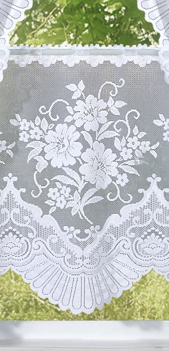 Weckbrodt Scheibengardine »Siena«, (1 St.), Bistro, Jacquard, floral, halbtransparent, Bordüre, Gardine, Store