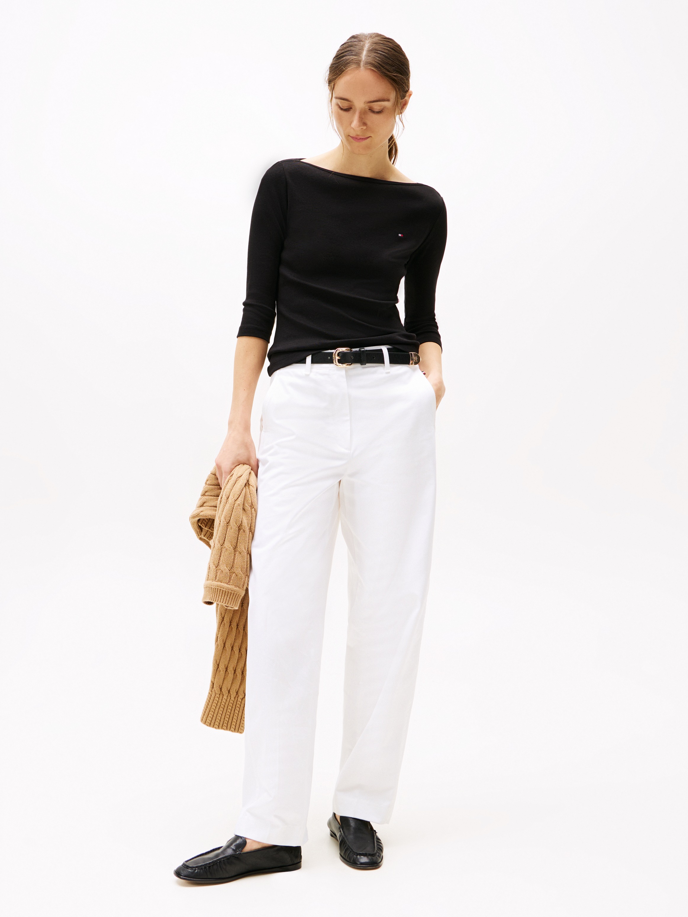 Tommy Hilfiger 3/4-Arm-Shirt »NEW CODY SLIM BOAT-NK 3/4SLV«, mit Logostickerei