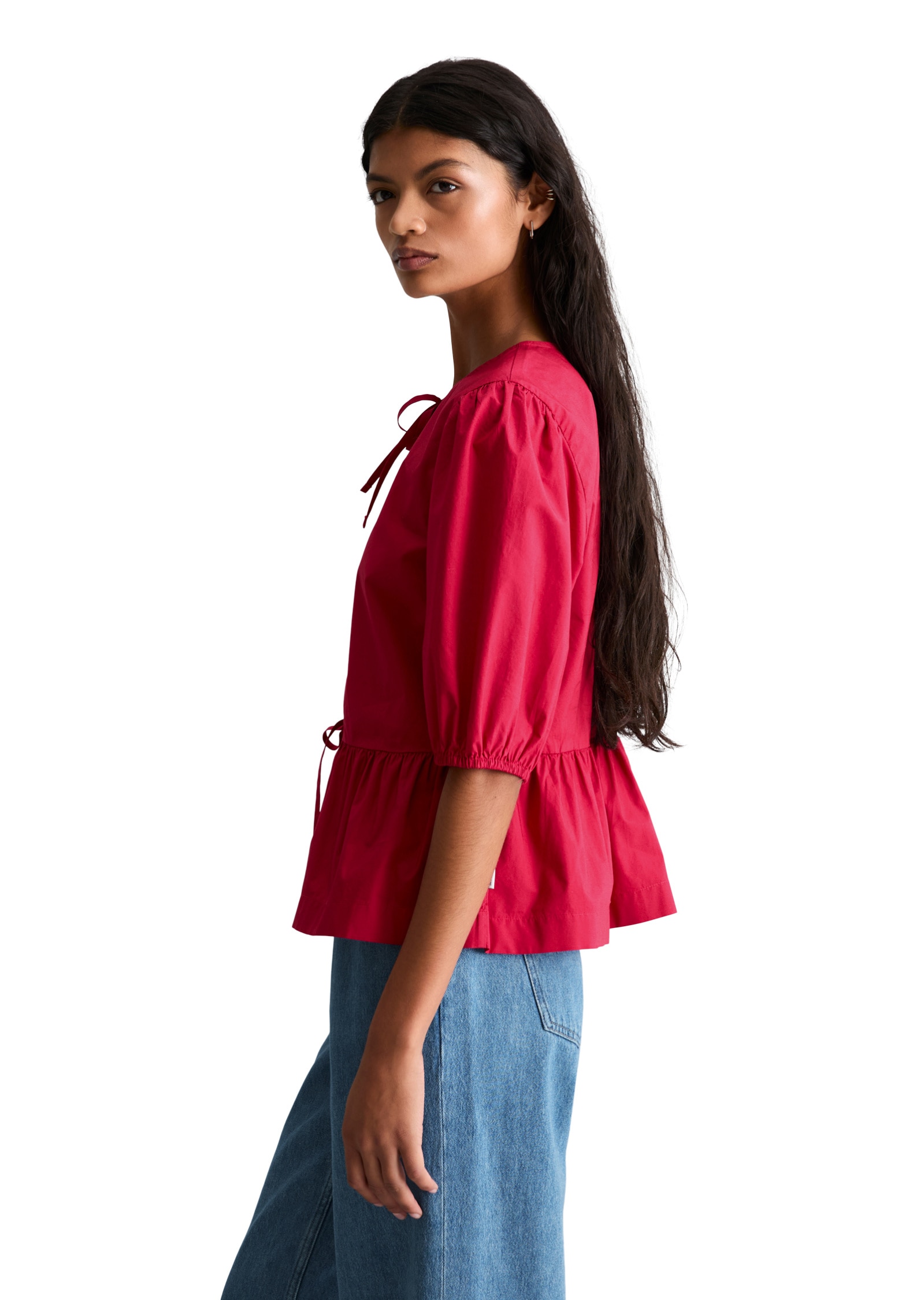 Marc O'Polo DENIM Kurzarmbluse »aus Baumwoll-Popeline«