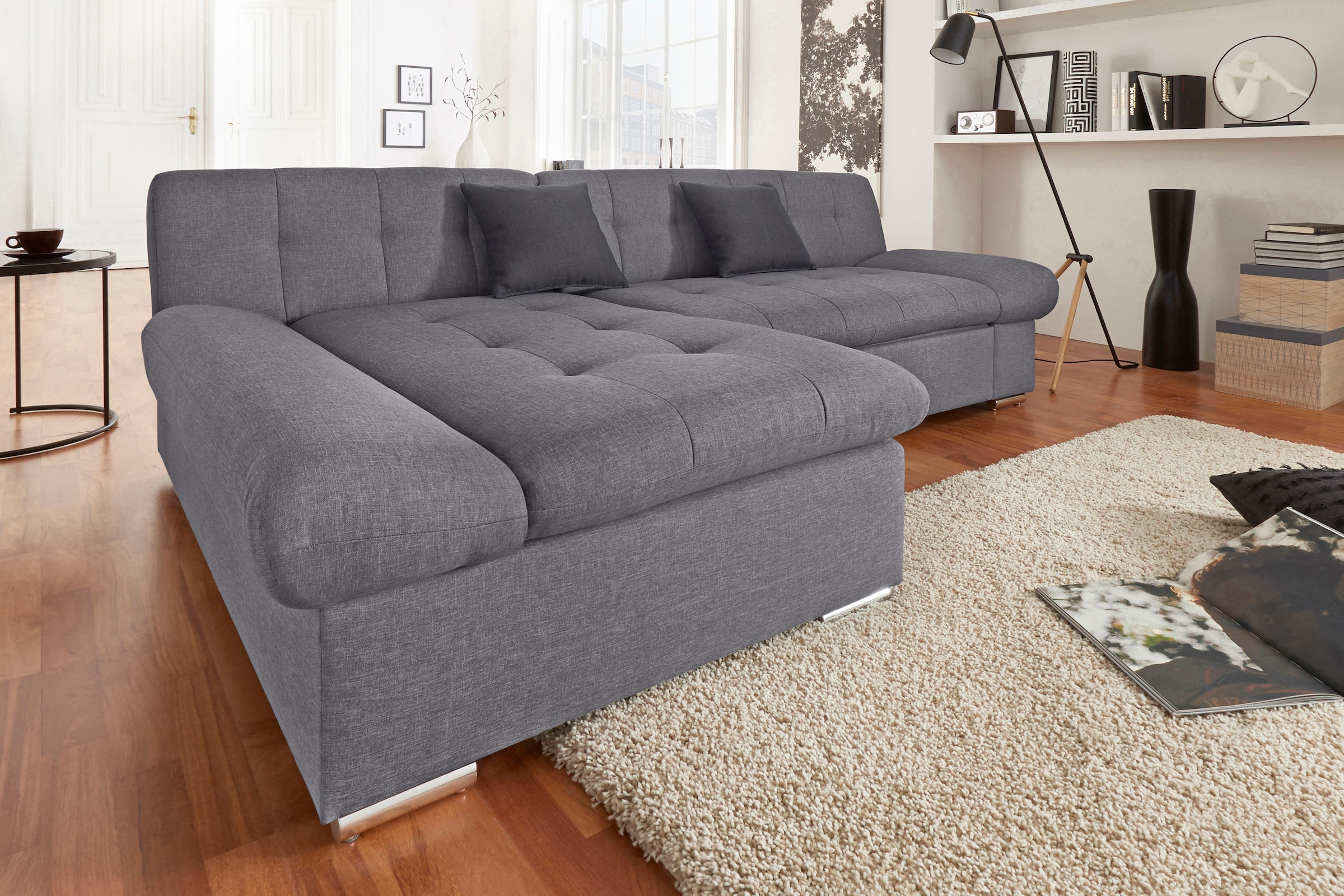 TRENDMANUFAKTUR Ecksofa "Reggae II, moderne Optik, Armteilverstellung, B/T günstig online kaufen