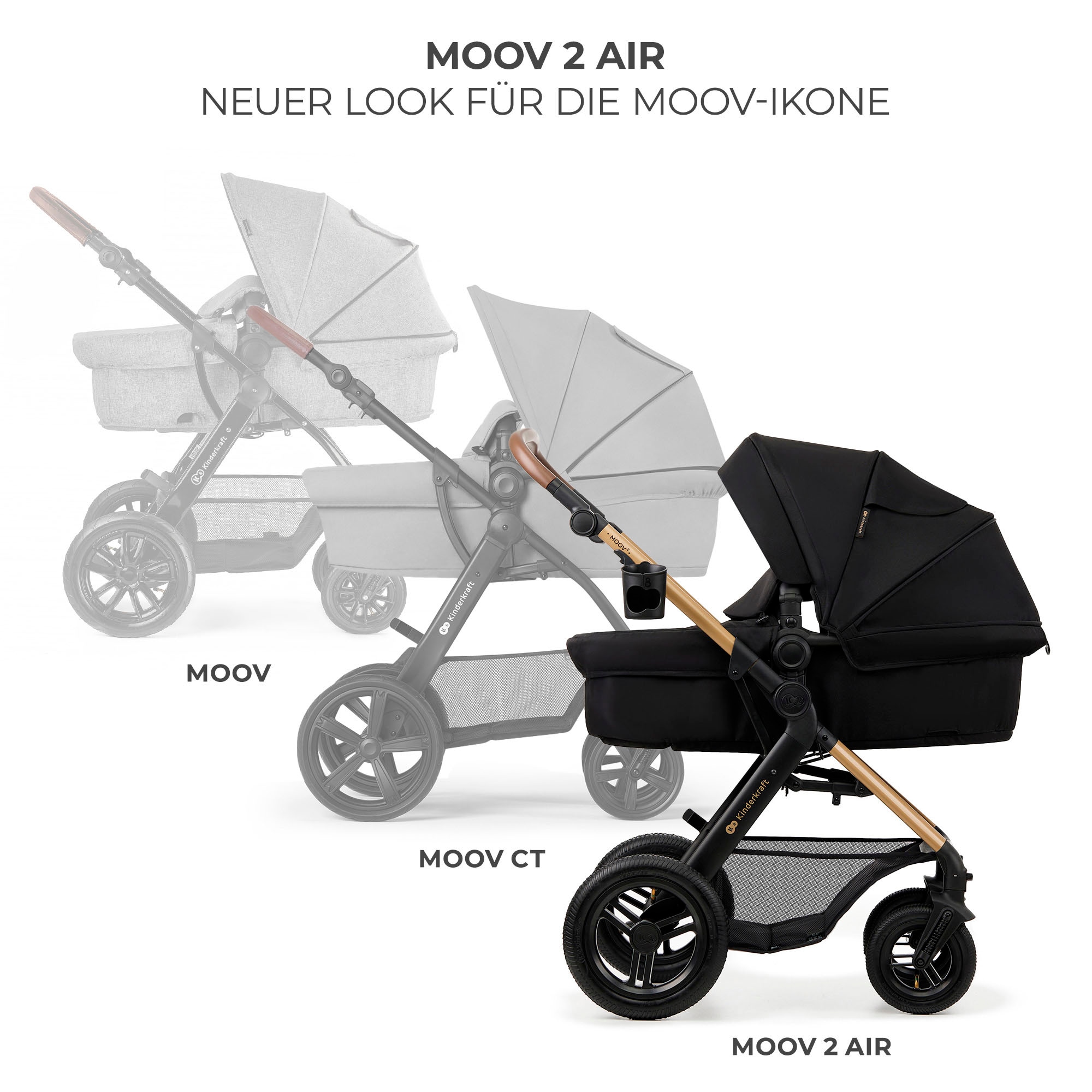 Kinderkraft Kombi-Kinderwagen »MOOV 2 4in1 AIR«, 27 kg, mit Luftreifen