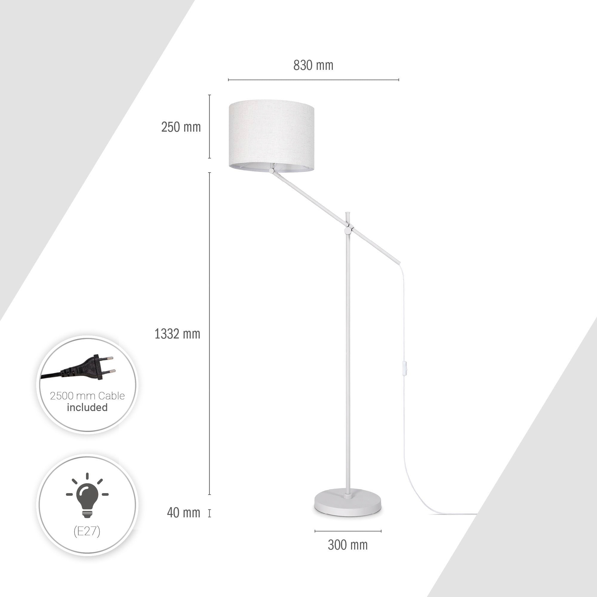Paco Home Stehlampe »TOM« E27 mit kompatiblen Dimmer und Leuchtmittel