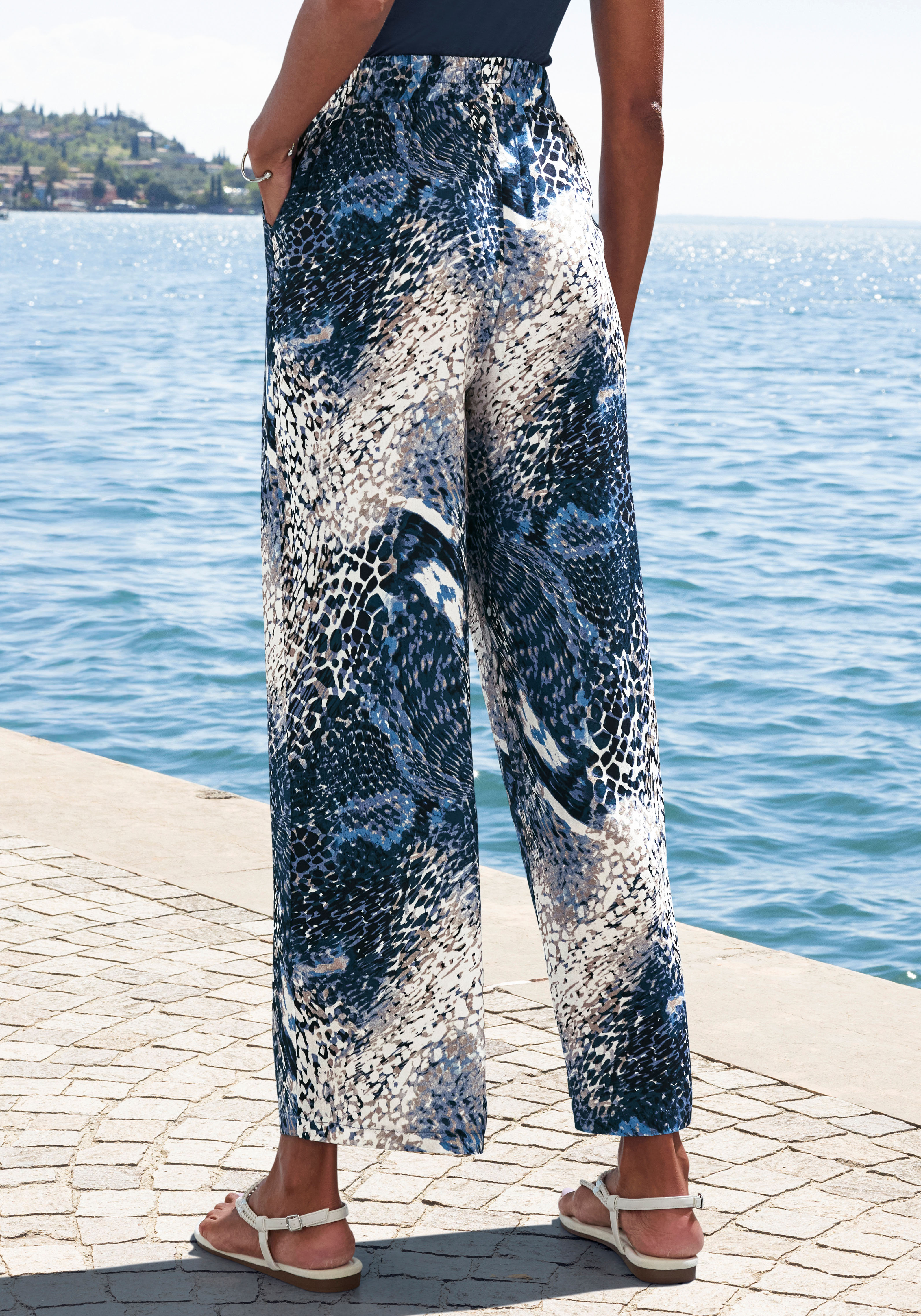 Thumbnail - LASCANA Palazzohose mit Bindeband, Schlupfhose, casual