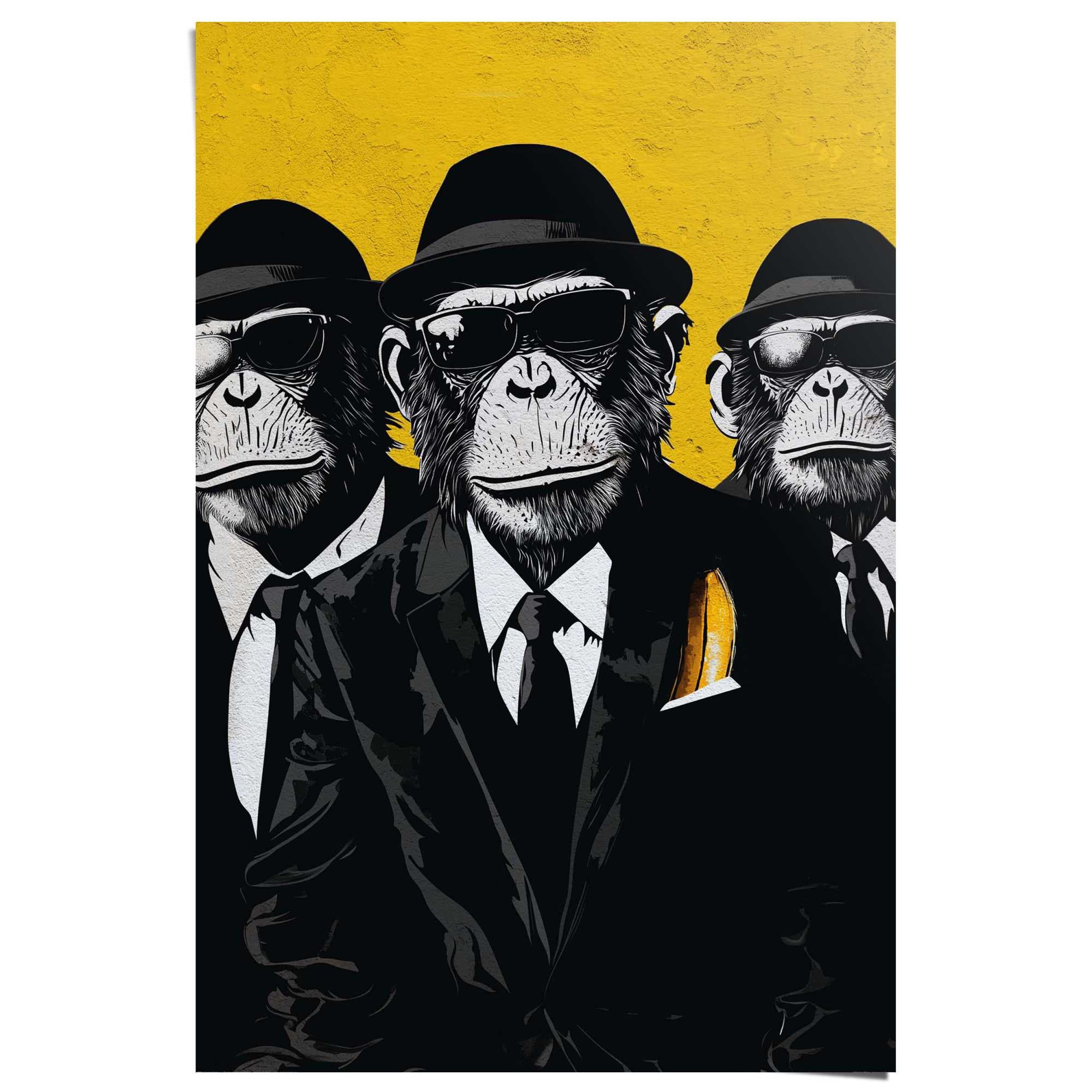 Reinders Poster "Gangster Brothers", Teenager Zimmer - Schwarz - 150 gr. Pa günstig online kaufen