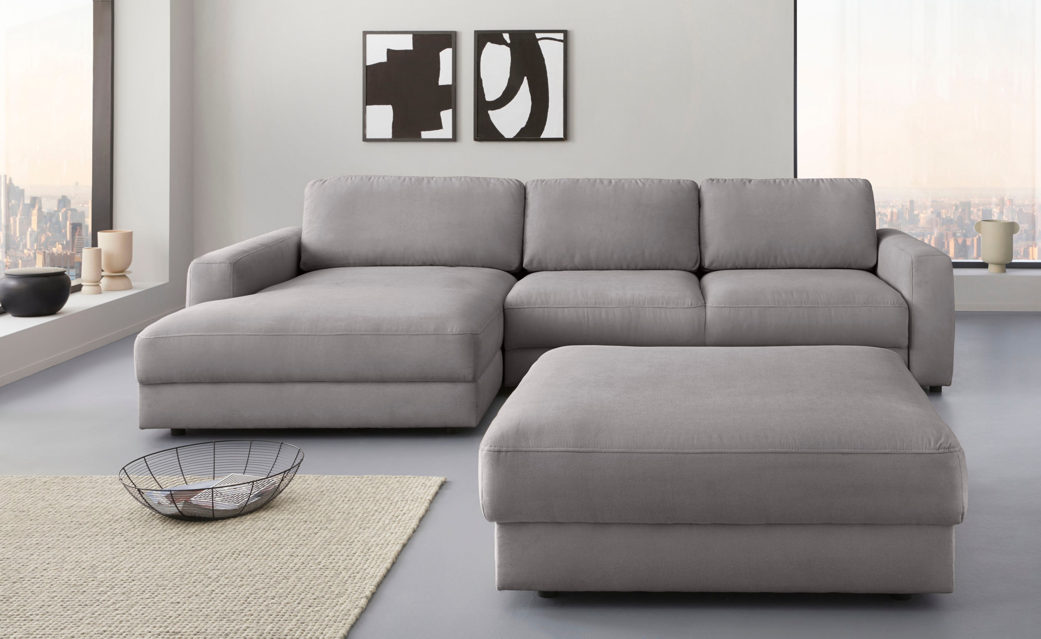 Home affaire Ecksofa "Bloomfield, bequem und elegant, Breite 303cm, L-Form" mit Bettfunktion und Bettkasten, Unser Dauertiefpreis