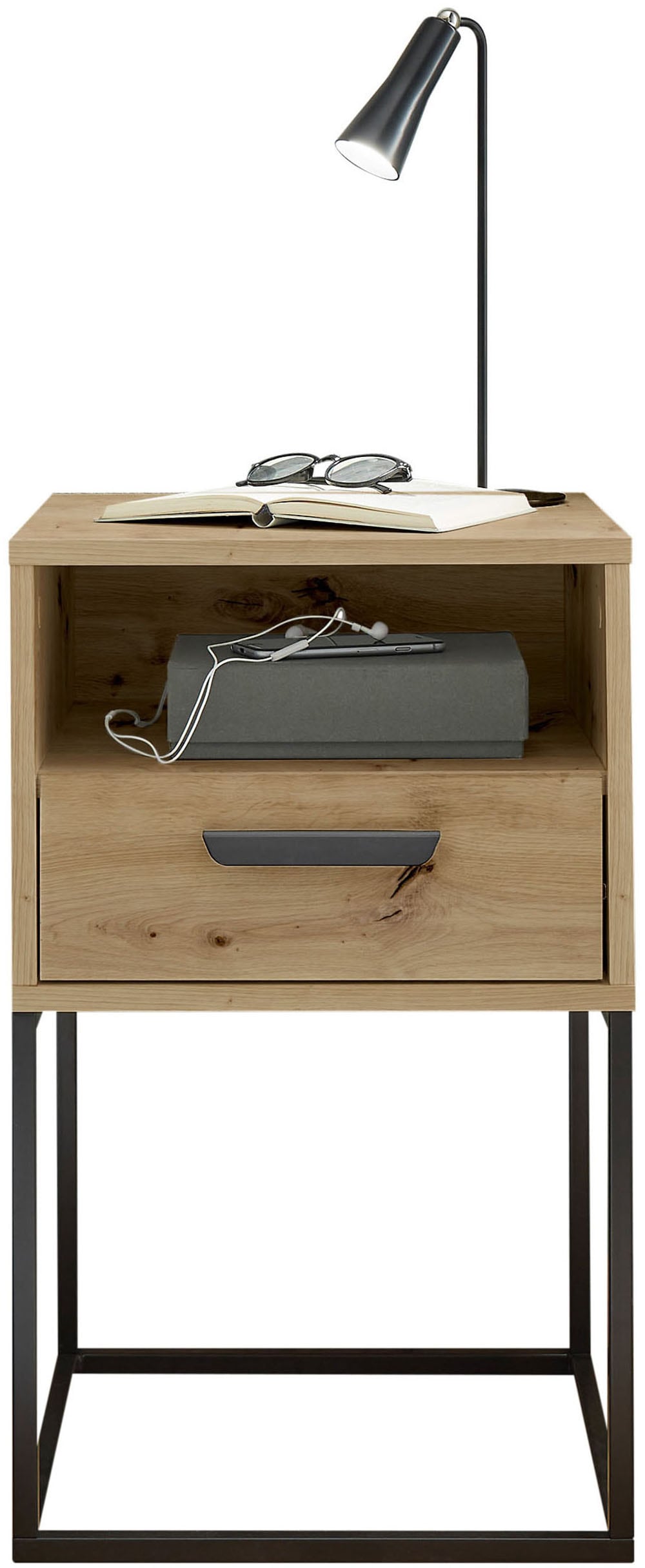 Schlafkontor Nachtkommode »Cudro Nachttisch auf Fußgestell« mit einem offenen Fach für schnellen Zugriff