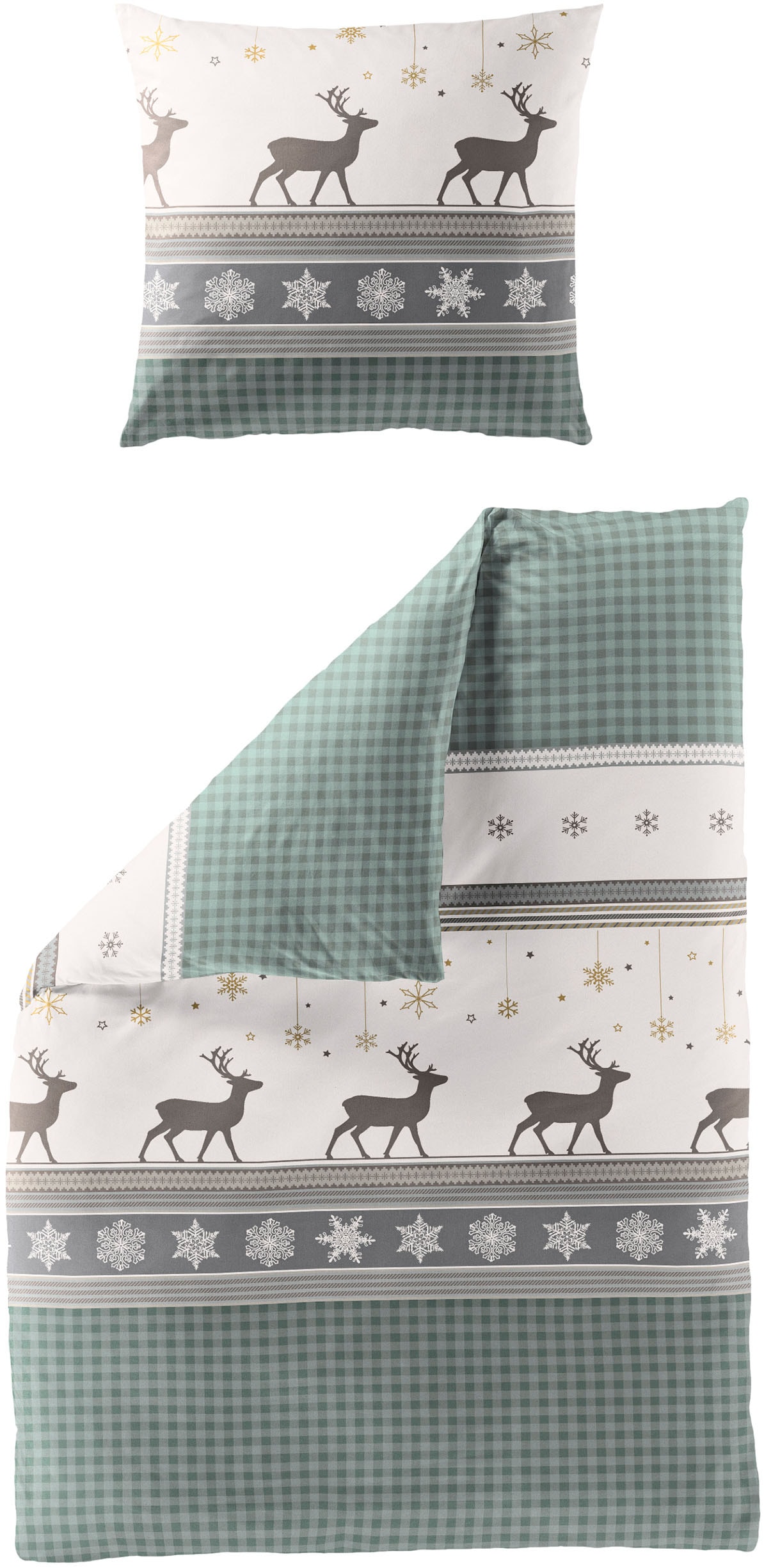 BIERBAUM Bettwäsche "Wichtel" 2 tlg. tlg. Biber, 100 % Baumwolle, pflegelei günstig online kaufen