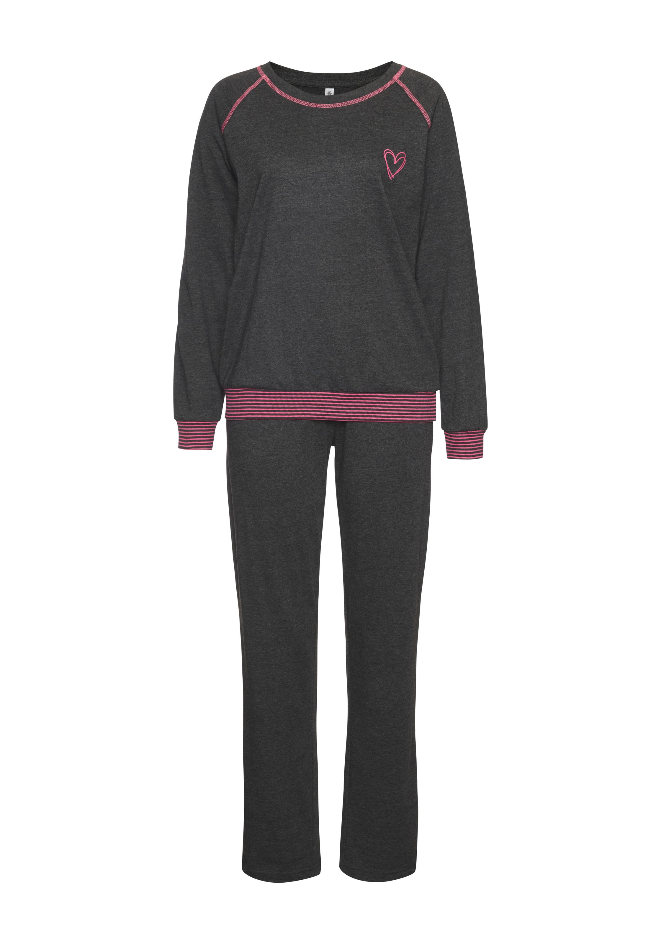 Vivance Dreams Pyjama 2 Stk. tlg., mit dekorativen Flatlock-Nähten in Neonf günstig online kaufen