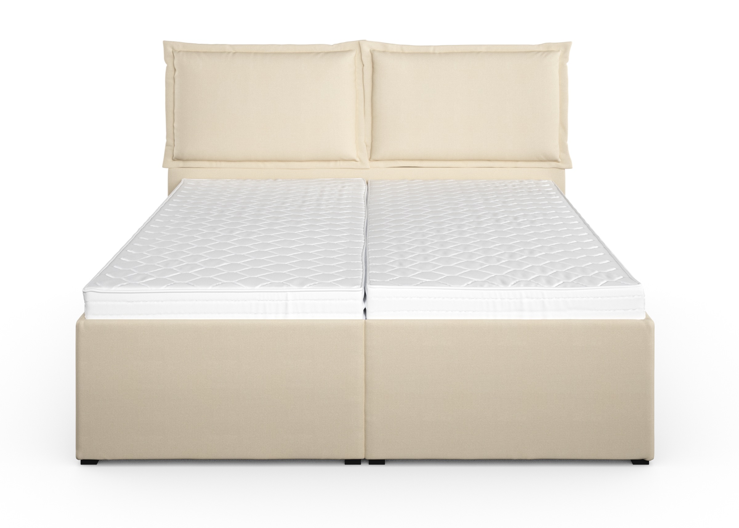 Polsterbett MAINTAL "Lyara", beige, B:187cm L:215cm, Struktur fein (100% Polyester), Betten, Polsterbett, wahlweise ohne Matratze oder mit 3 Matratzenarten zur Auswahl 9