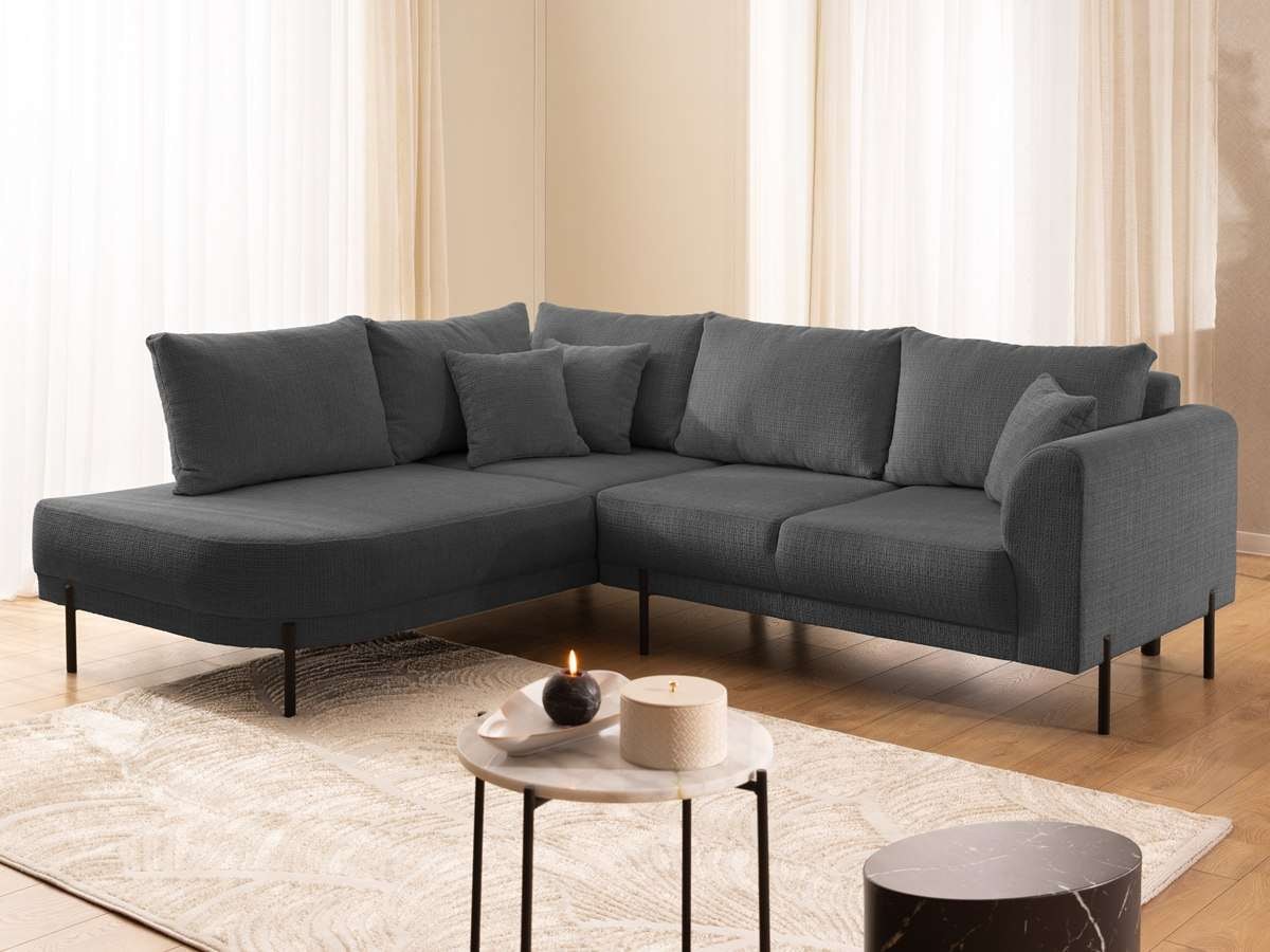 Home affaire Ecksofa "NELLIA L-Form mit Ottomane rechts oder links bestellbar, Breite 231 cm" enthält 5 Rückenkissen, angenehmen Sitzkomfort, belastbar bis 480kg