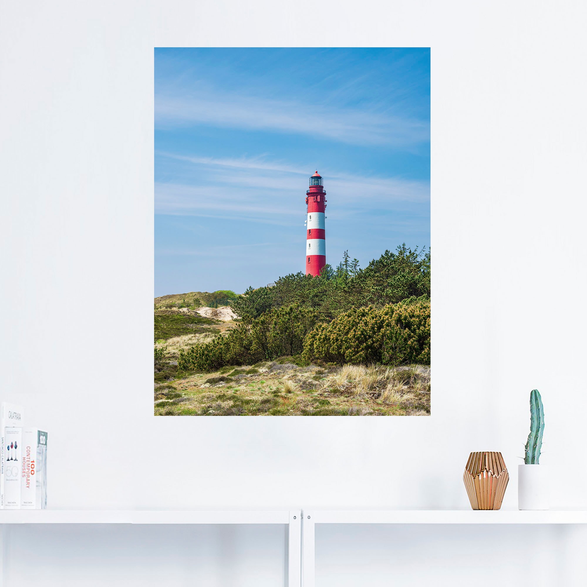 Artland Wandbild »Leuchtturm in Wittdün auf Insel Amrum«, Gebäude, (1 St.), als Alubild, Leinwandbild, Wandaufkleber oder Poster in versch. Größen