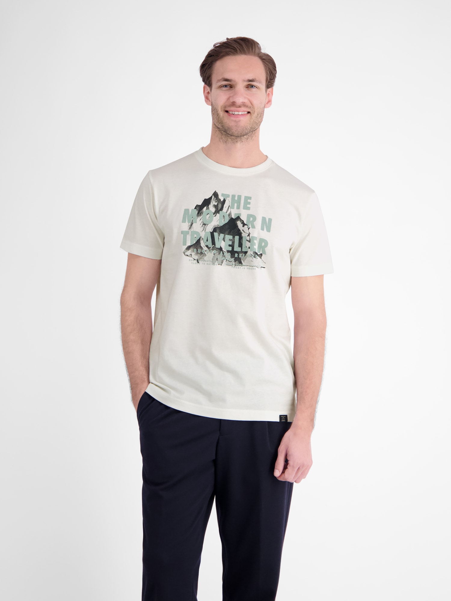 LERROS T-Shirt "T-Shirt aus Baumwolle mit lässigem Frontprint und O-Neck"
