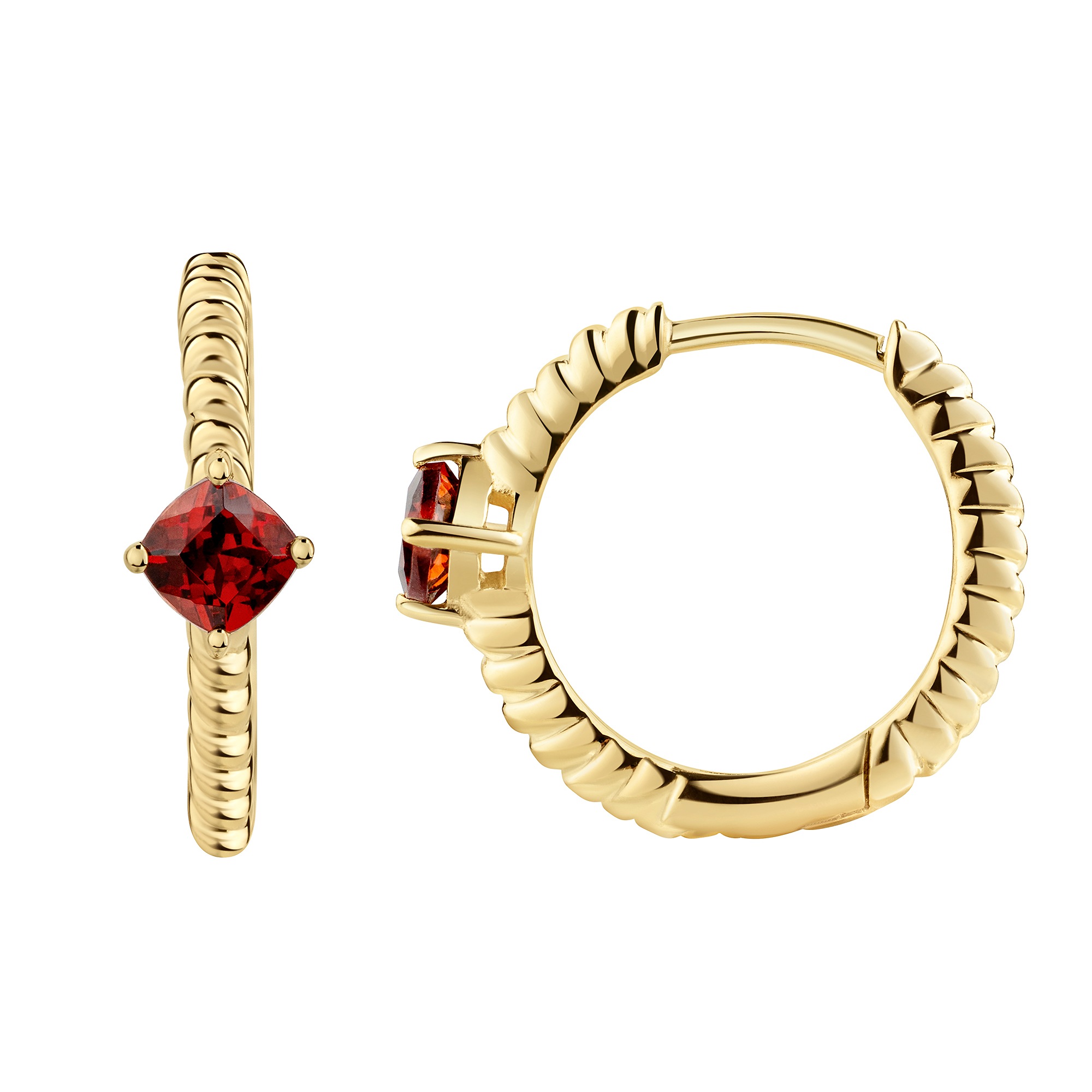 Firetti Paar Creolen »Schmuck Geschenk Gold 333 Ohrschmuck Ohrringe« mit Granat