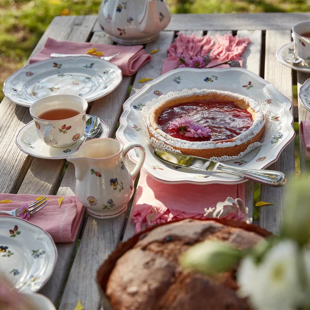 Villeroy & Boch Tasse »Frühstückstassen mit Untertassen Petite Fleur 260 ml 6er Set bunt« Spülmaschinenfest, Mikrowellensicher