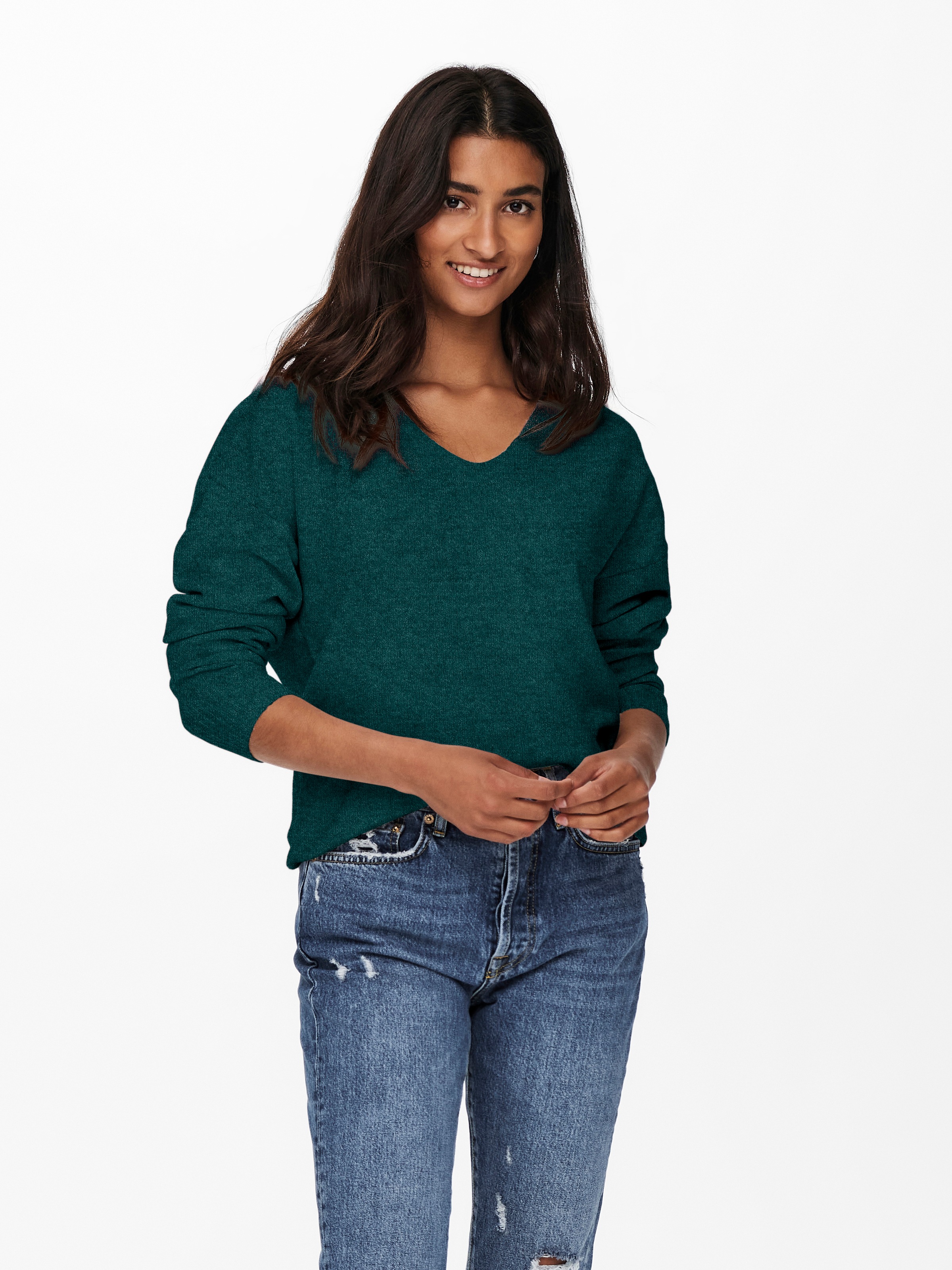 ONLY V-Ausschnitt-Pullover "ONLRICA LIFE L/S V-NECK PULLO KNT NOOS" mit V-A günstig online kaufen
