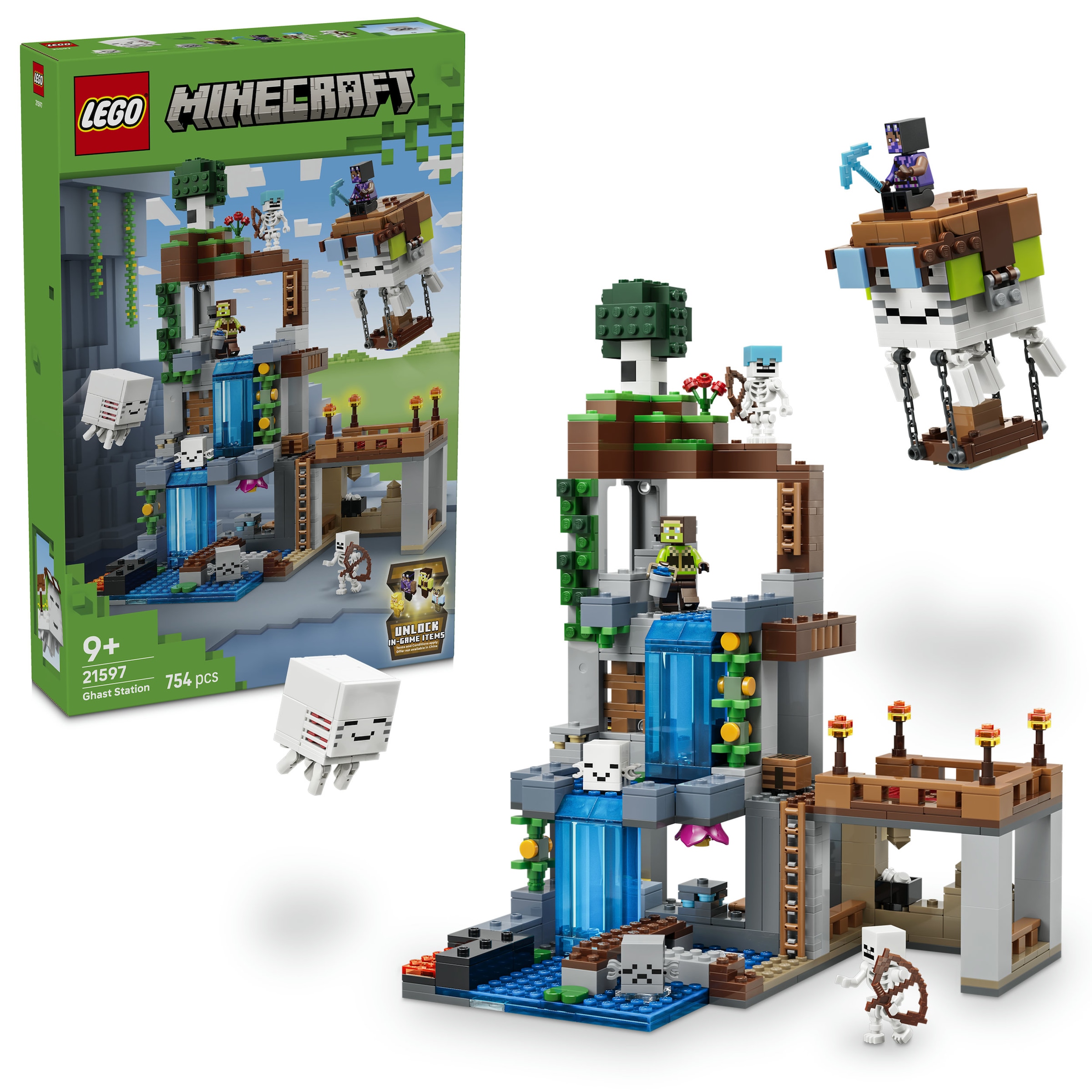 LEGO Kinder Konstruktionsspielsteine "Ghast-Station (21597), LEGO Minecraft", bunt, Kunststoff, Spielbausteine, Made in Europe