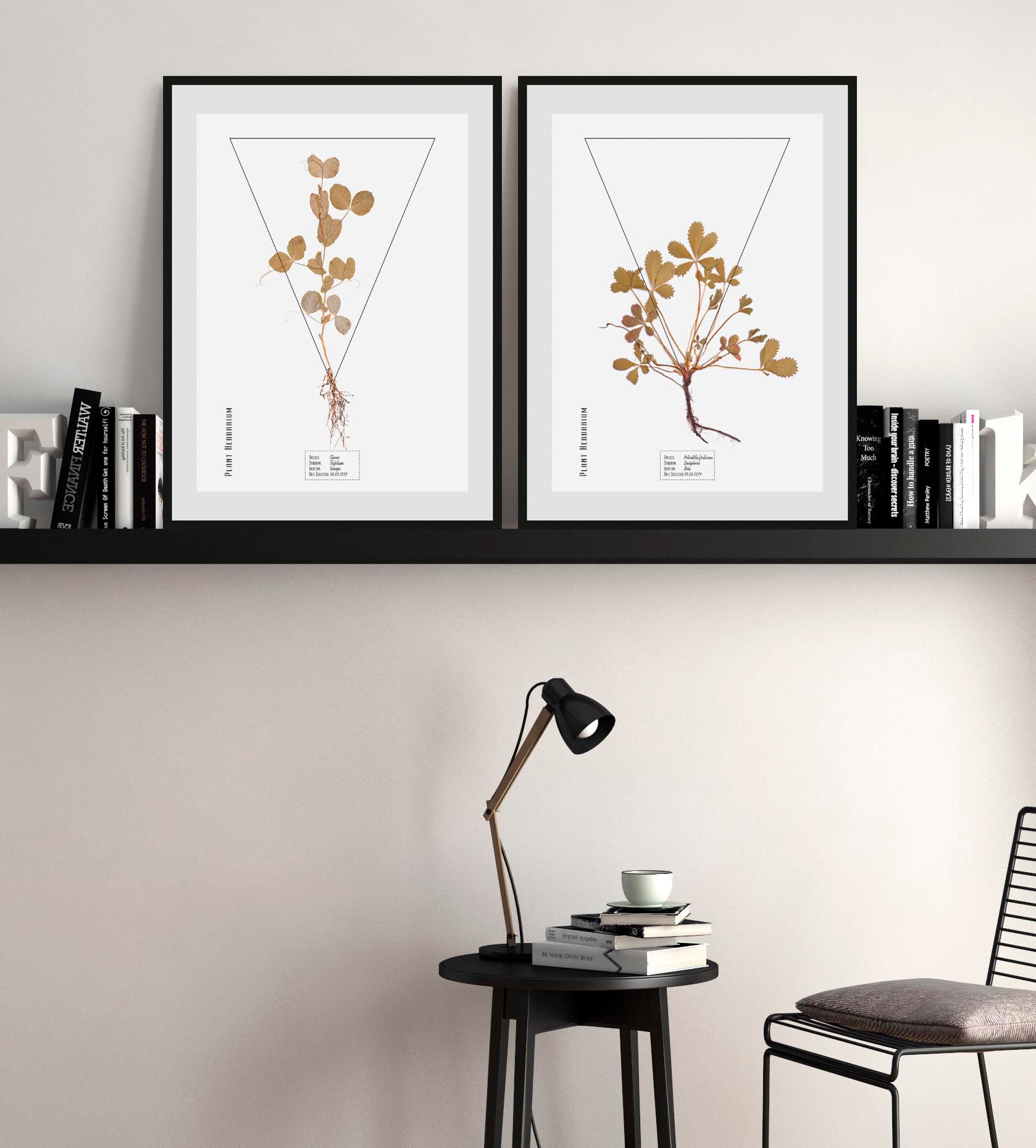 queence Bild "Potentilla fruticosa" Pflanzen Pflanzenbilder Schriftzug 1 Stk. tlg. HD Premium Poster-Druck inkl. Holzrahmen
