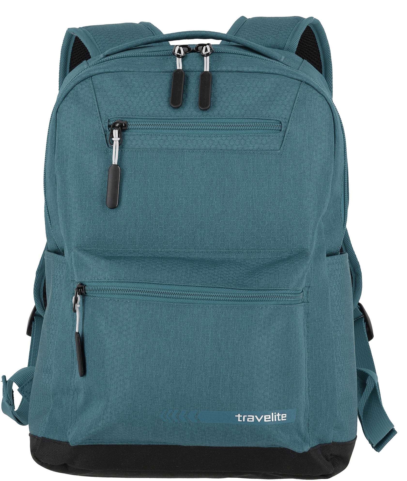 travelite Laptoprucksack "Kick Off M, 40 cm, petrol", Arbeitsrucksack Schulrucksack Freizeitrucksack mit 13-Zoll Laptopf