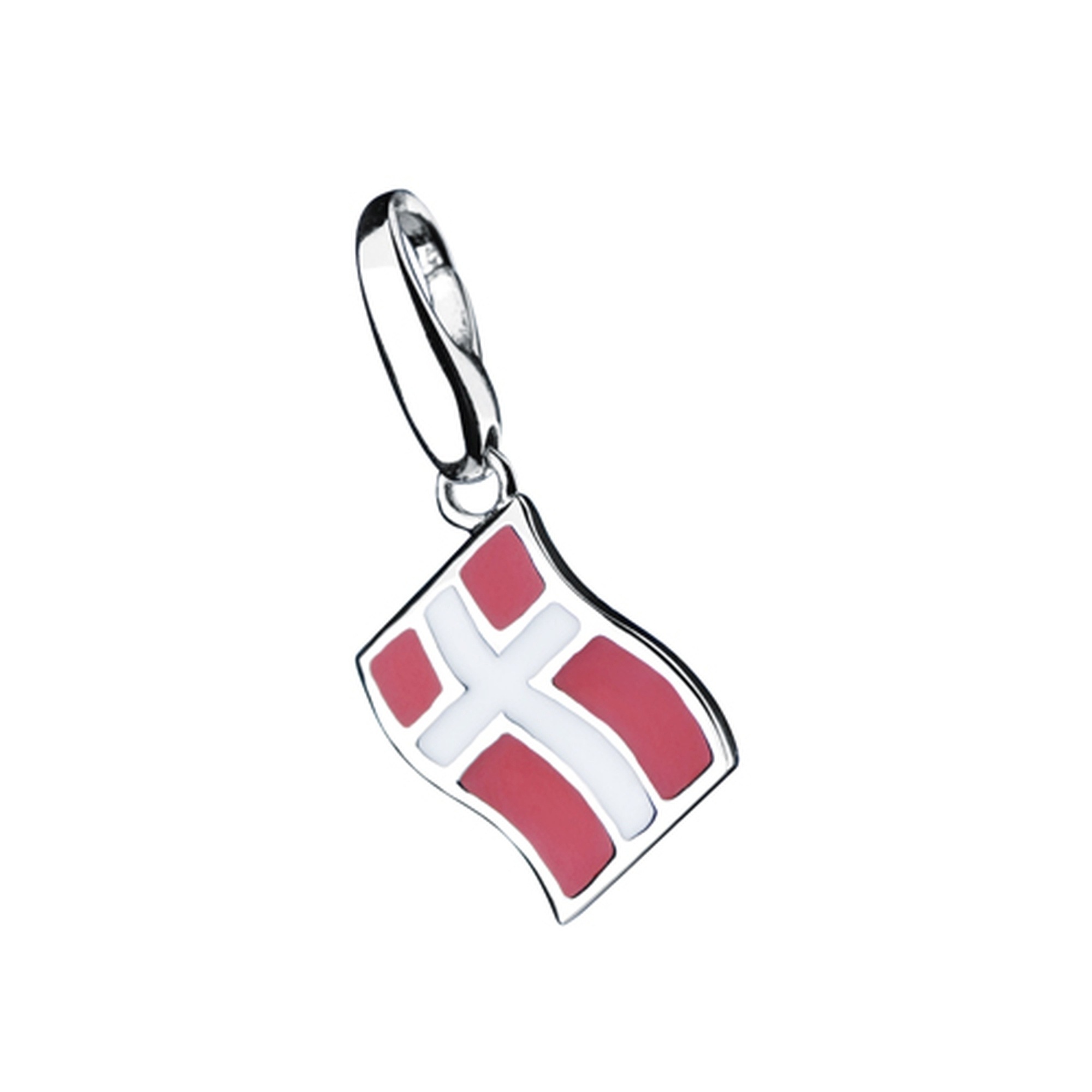 Charm-Einhänger »Flagge Dänemark, Silber 925«