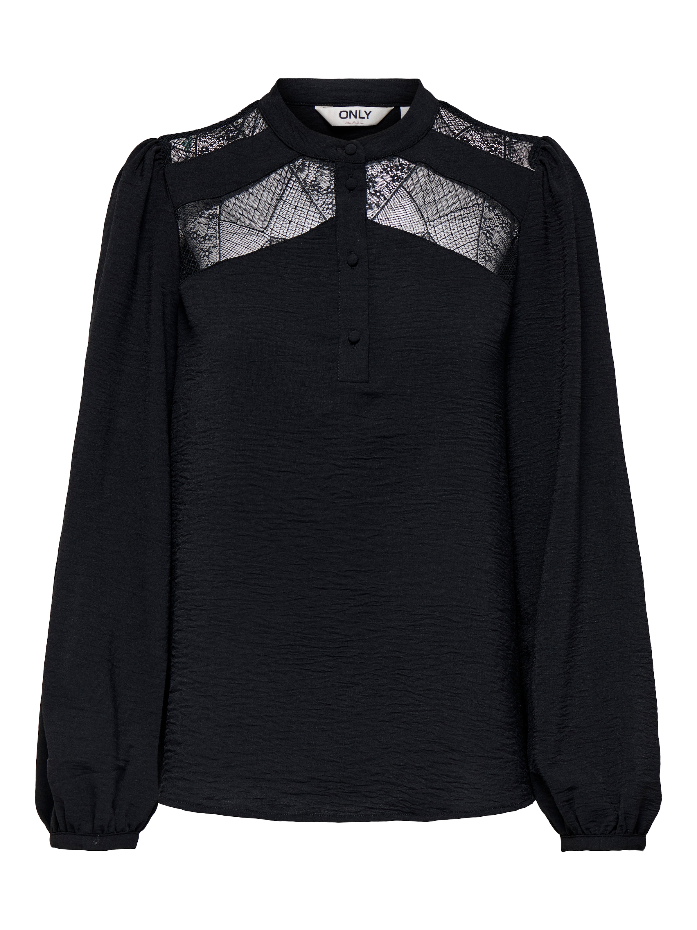 ONLY Langarmbluse "ONLYOHANNA LIFE FR L/S LACE TOP WVN CS" günstig online kaufen