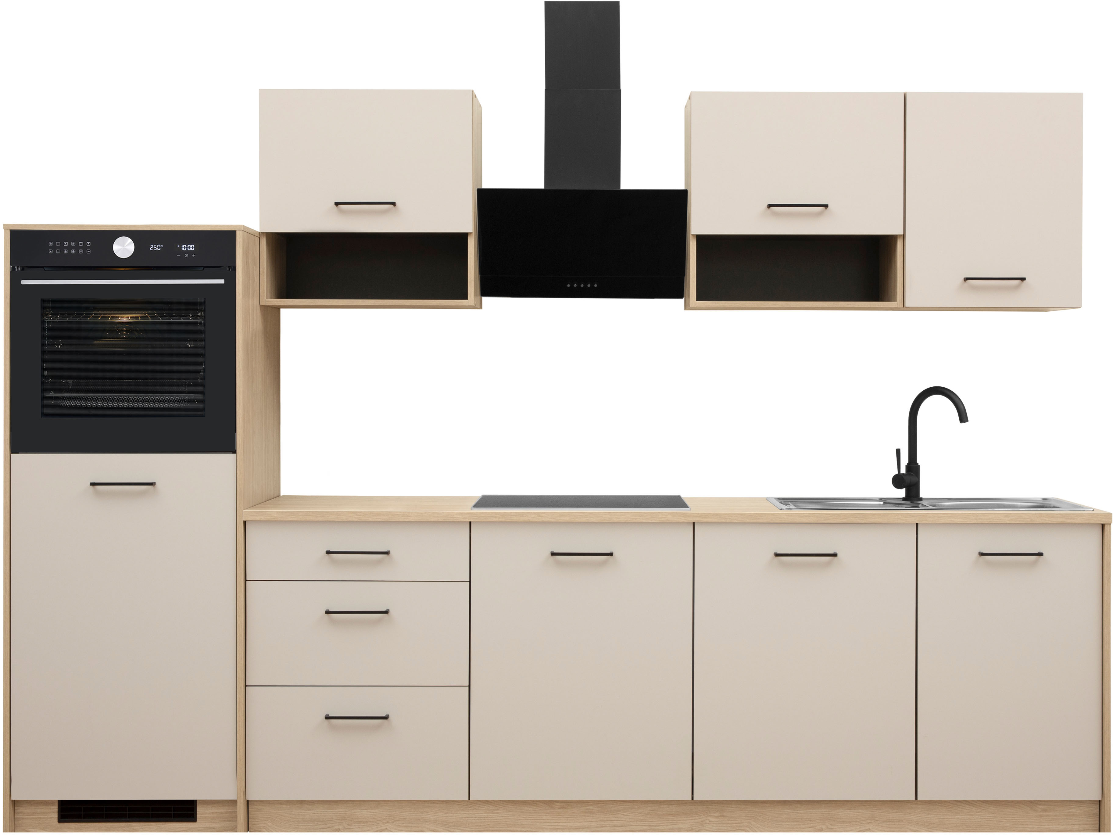KOCHSTATION Küchenzeile "KS-Kolari, Küchenblock Made in Germany" Breite 290 cm, wahlweise mit Hanseatic-E-Geräten