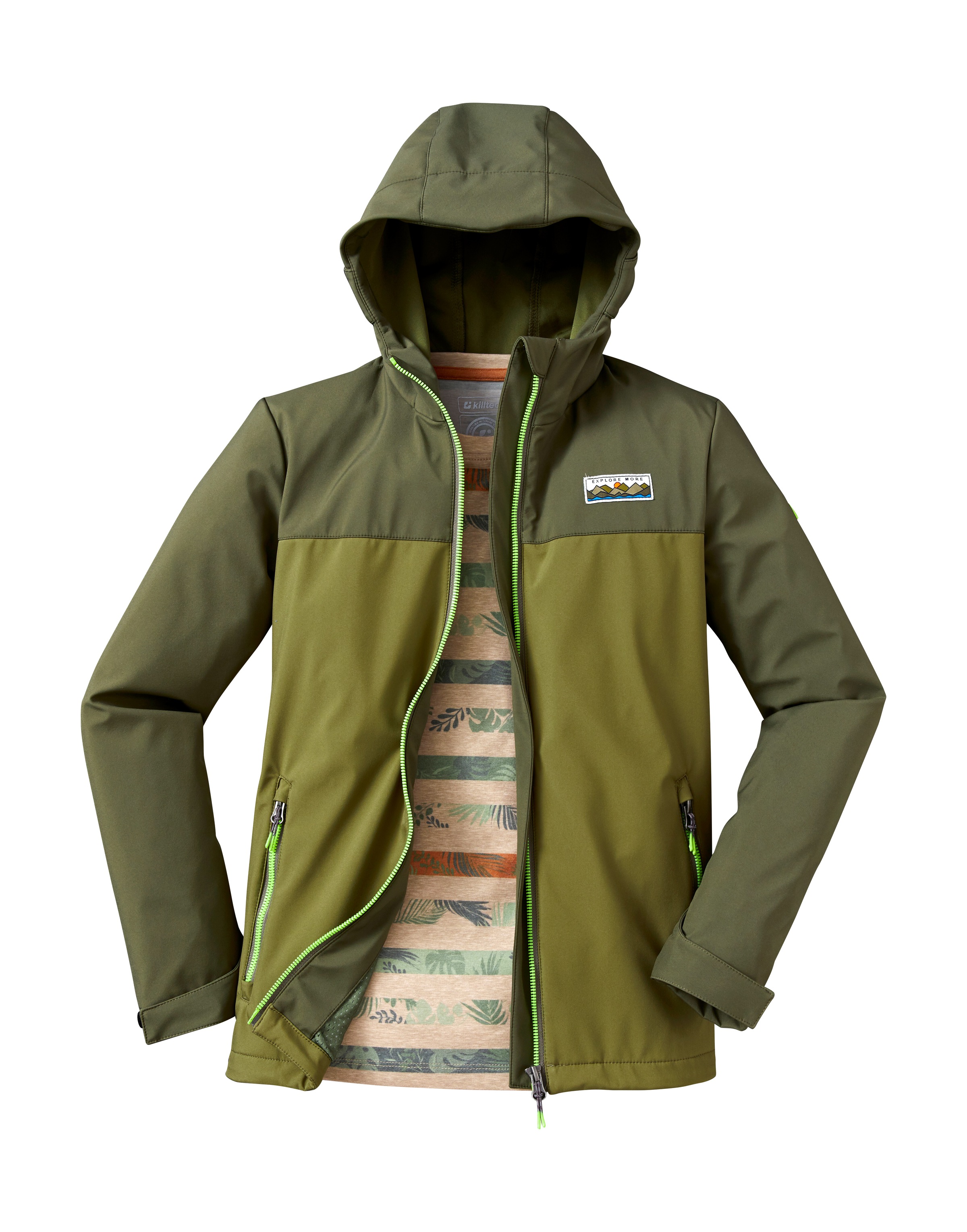 Killtec Softshelljacke »KOS 344 BYS SFTSHLL JCKT«, Softshelljacke: Kapuze verstellbar, 10.000 mm wasserdicht, Colourblock
