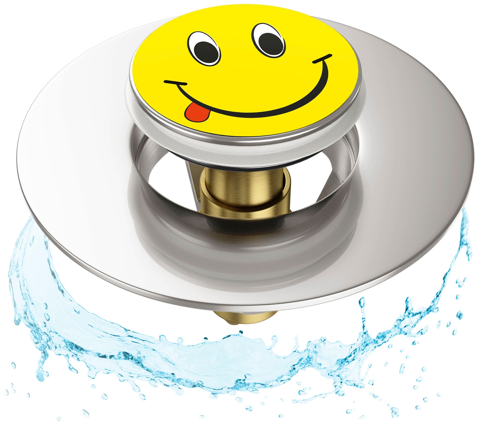 Sanilo Waschbeckenstöpsel »Pop-Up Smiley«, 100% wasserdicht, kräftige Farben, hochwertig