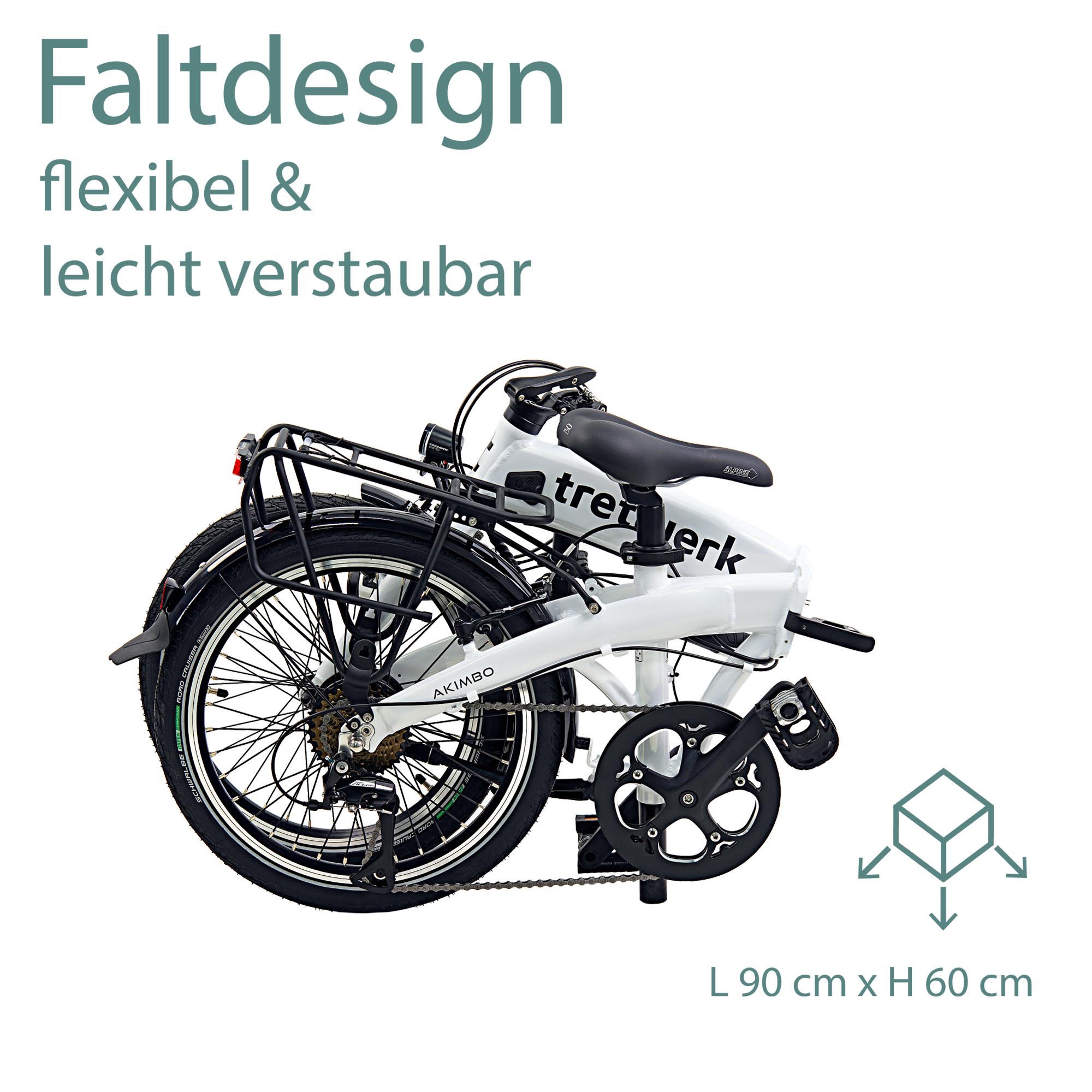 Tretwerk E-Bike »Akimbo«, 8 Gang, Shimano, Acera M3020 SGS, Heckmotor 250 W, Pedelec, Elektrofahrrad für Damen u. Herren