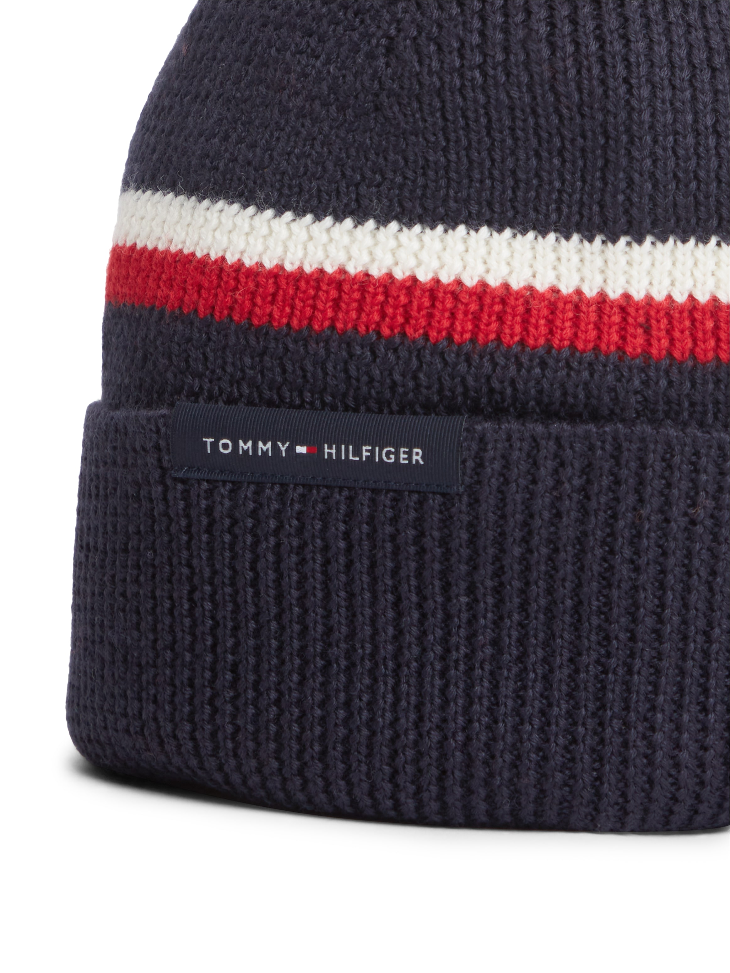 Tommy Hilfiger Beanie »TH RWB« aus Wollmix mit Global-Streifen