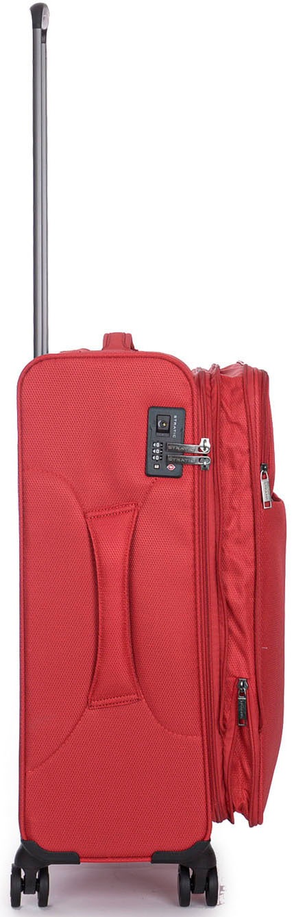 Stratic Weichgepäck-Trolley »Stratic Light + M, red«, 4 Rollen, Reisekoffer Reisegepäck Aufgabegepäck TSA-Zahlenschloss