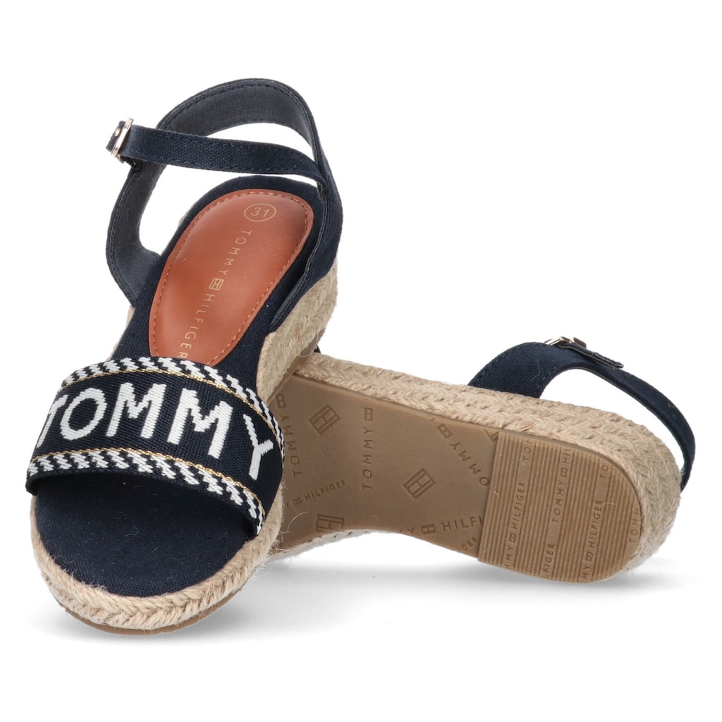 Tommy Hilfiger Sandale »ROPE WEDGE SANDAL«, Sommerschuh, Sandalette, Keilabsatz, mit kleinem Keilabsatz