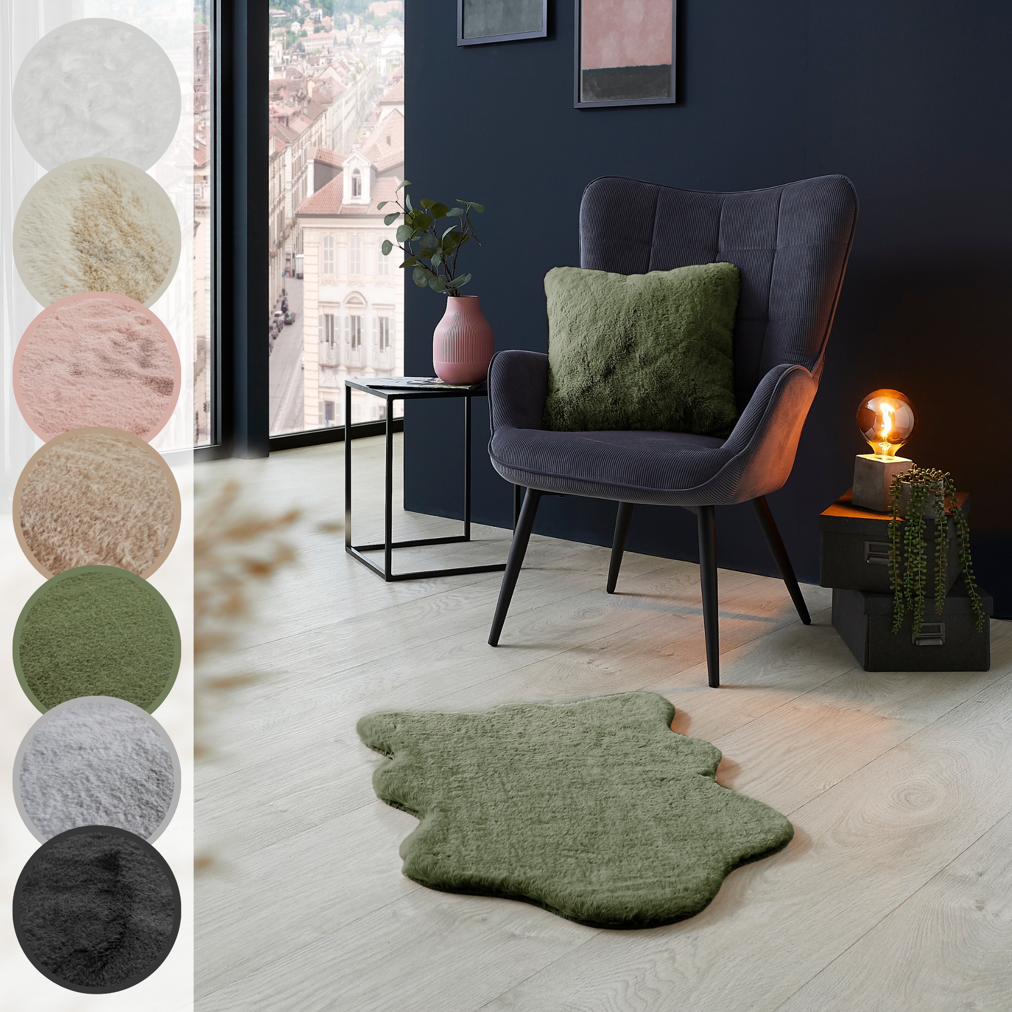 LUXOR living "Novara" fellförmig 30 mm Höhe Kunstfell, weiche Kaninchenfell günstig online kaufen