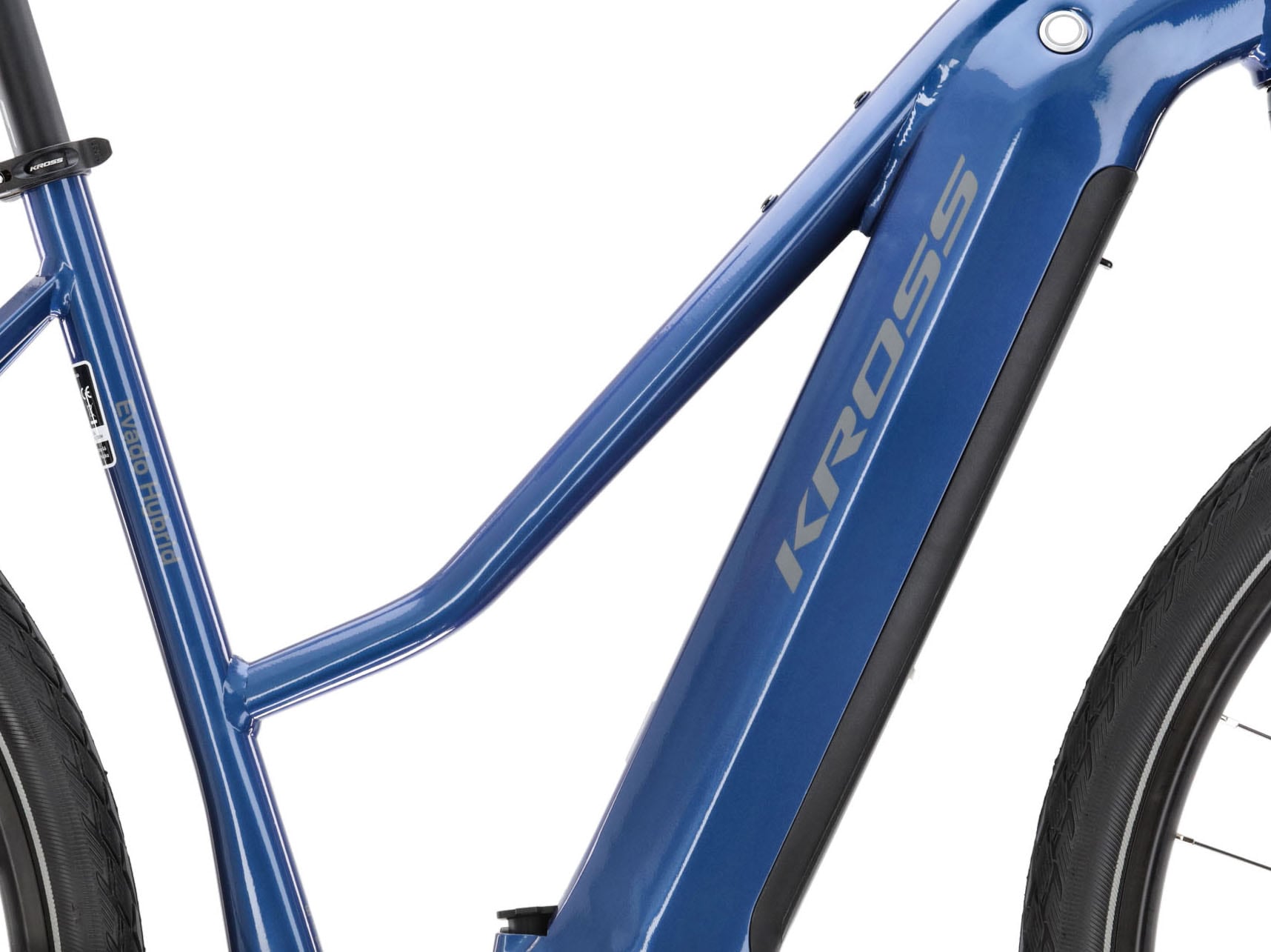 Kross E-Bike »E-Crossrad Evado Hybrid 6.0 28 Zoll blau«, 10 Gang, Shimano, DEORE XT T8000, Mittelmotor 250 W
