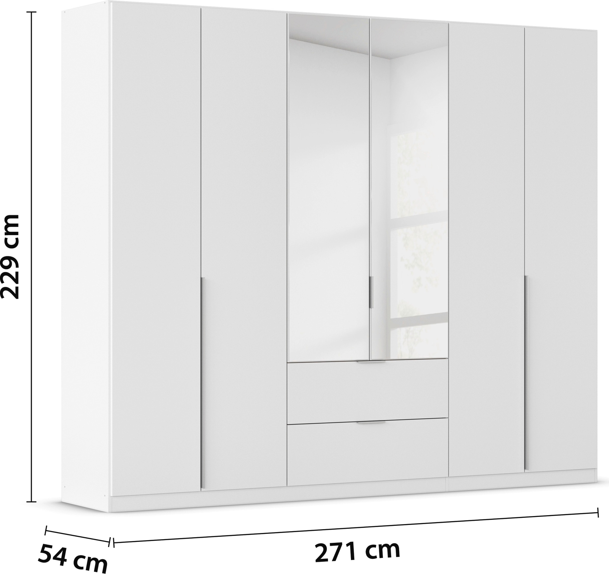 rauch Drehtürenschrank »Kleiderschrank Schrank Garderobe AGORDO mit Dekor- oder Hochglanzfront«, (in zwei Griff-Farben mit Dekor- oder Hochglanzfront), mit Außenschubkästen, in 6 Breiten und 2 Höhen MADE IN GERMANY