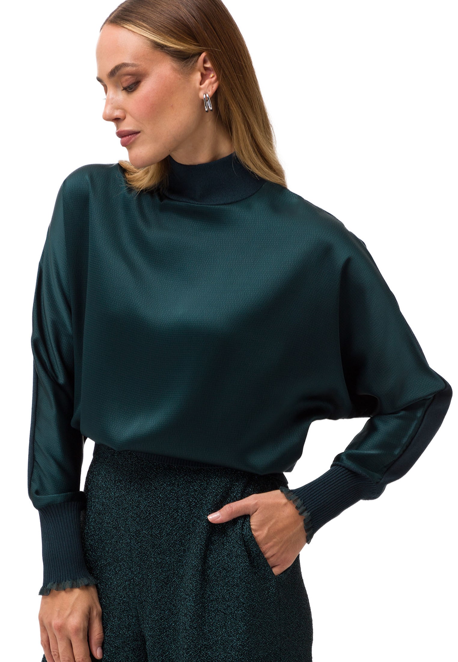 Zero Strickpullover "zero Pullover glänzende Vorderseite", (1 tlg.), Plain/ günstig online kaufen