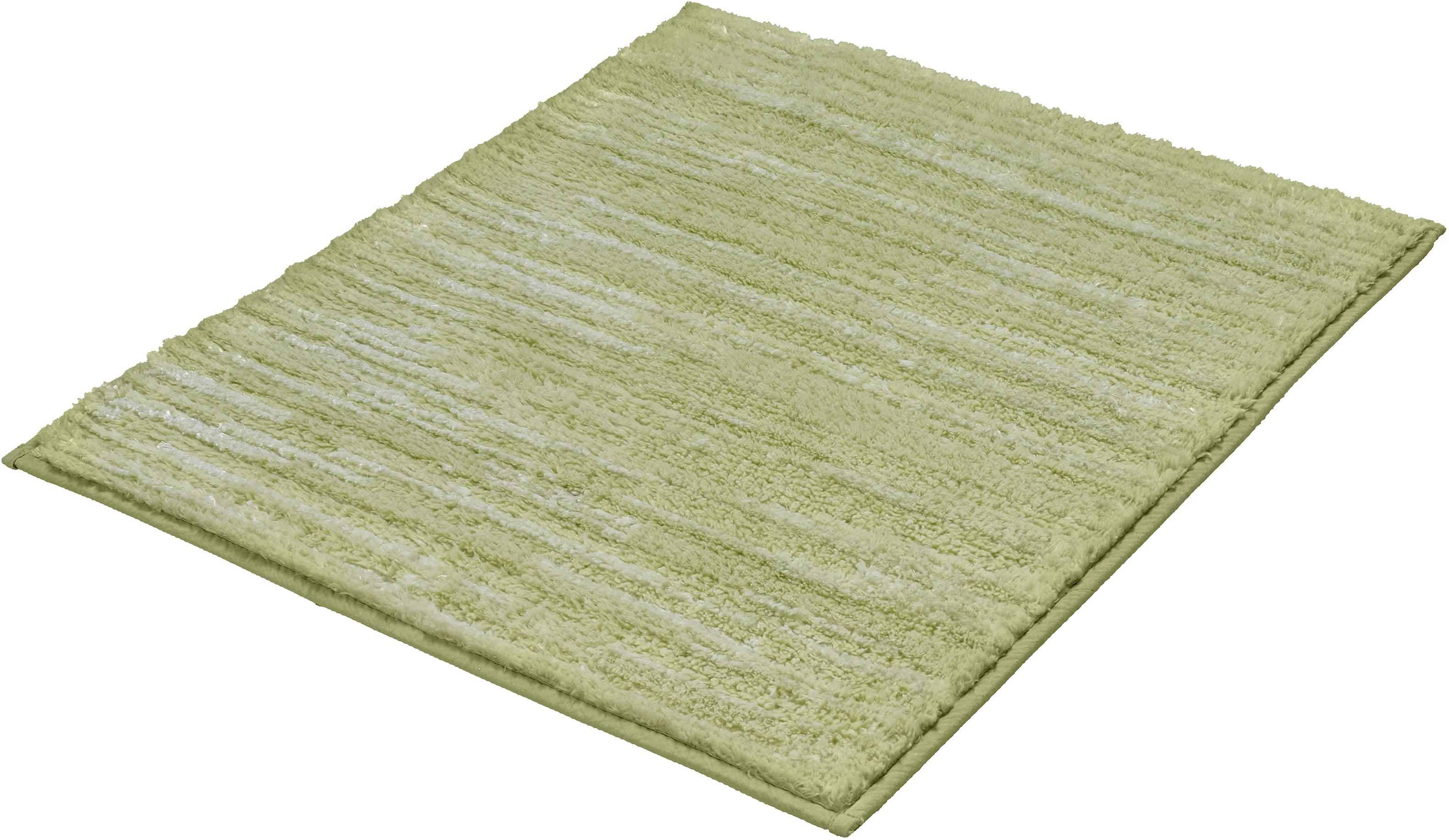 Kleine Wolke Badematte "Glow, Badvorleger, Badezimmer Teppich" Höhe 14 mm rutschhemmend beschichtet fußbodenheizungsgeeignet Badteppich, Uni Farben, Streifen Struktur, Hoch-Tief Effekt