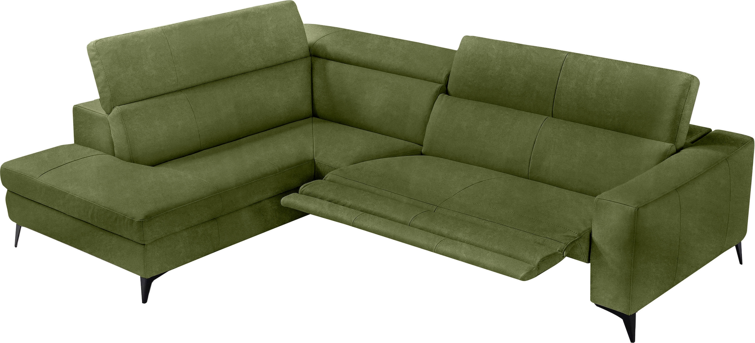 Egoitaliano Ecksofa "Edith, Designsofa mit hohem Sitzkomfort, Breite 269cm, L-Form" inkl. elektrischer Relaxfunktion und manuell verstellbaren Kopfteilen