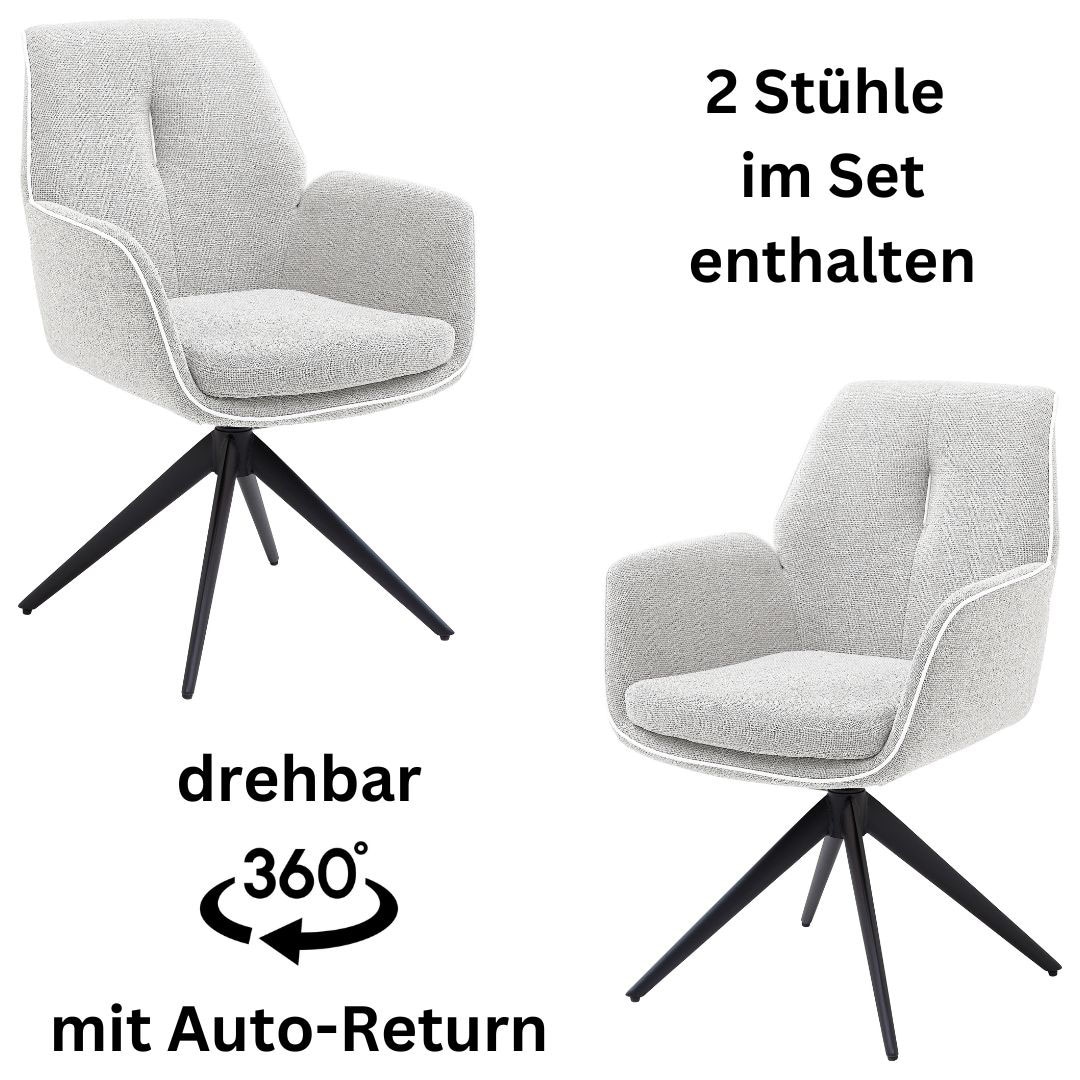 Stolkom Armlehnstuhl "Enja" (Set) 2 Stk. Stoffbezug 360 grad drehbar mit Au günstig online kaufen