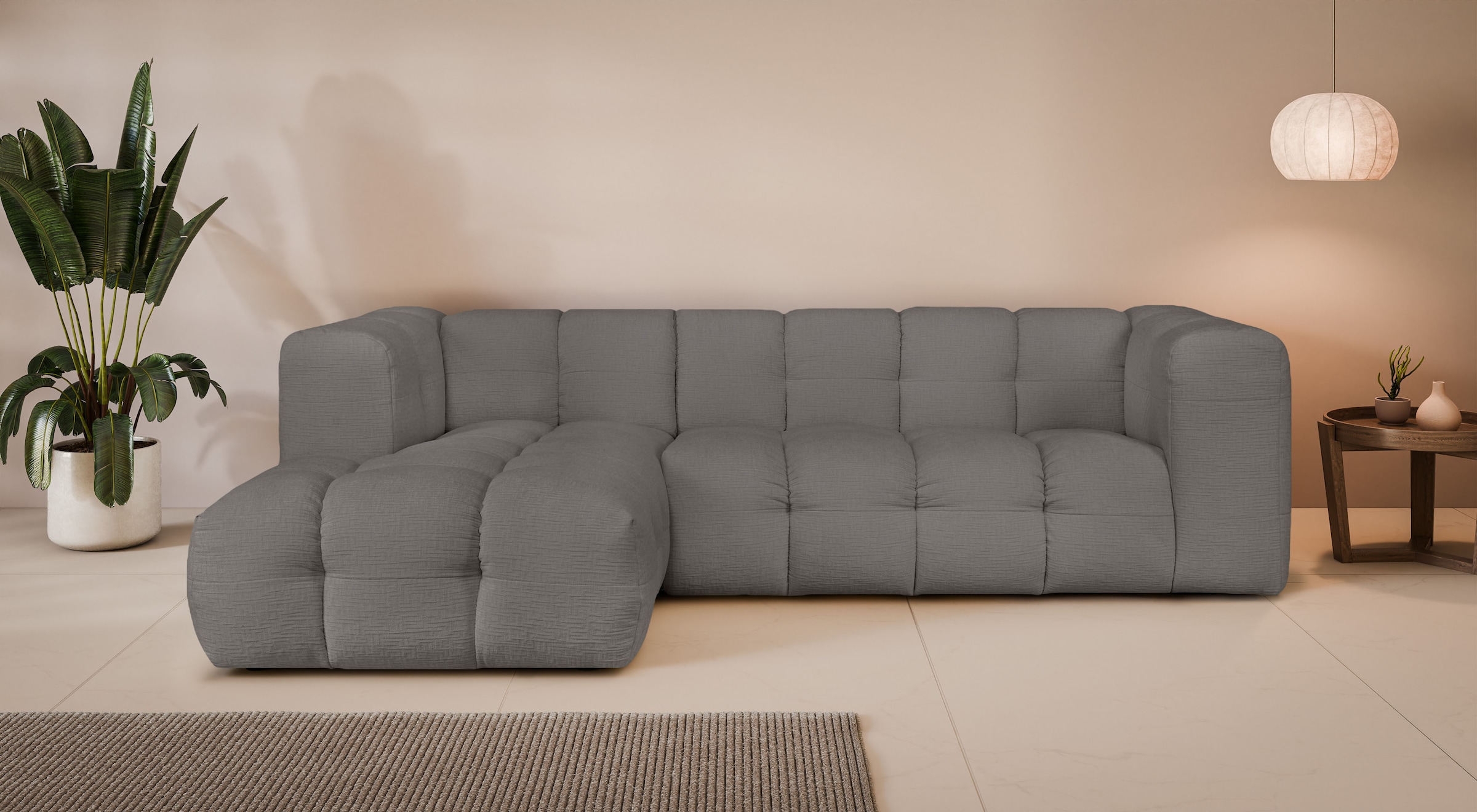 LeGer Home by Lena Gercke Ecksofa "TALISHA L-Form Designersofa, moderne Steppung, B/T/H: 276/178/75 cm" aufwendig gepolstert, hoher Sitzkomfort