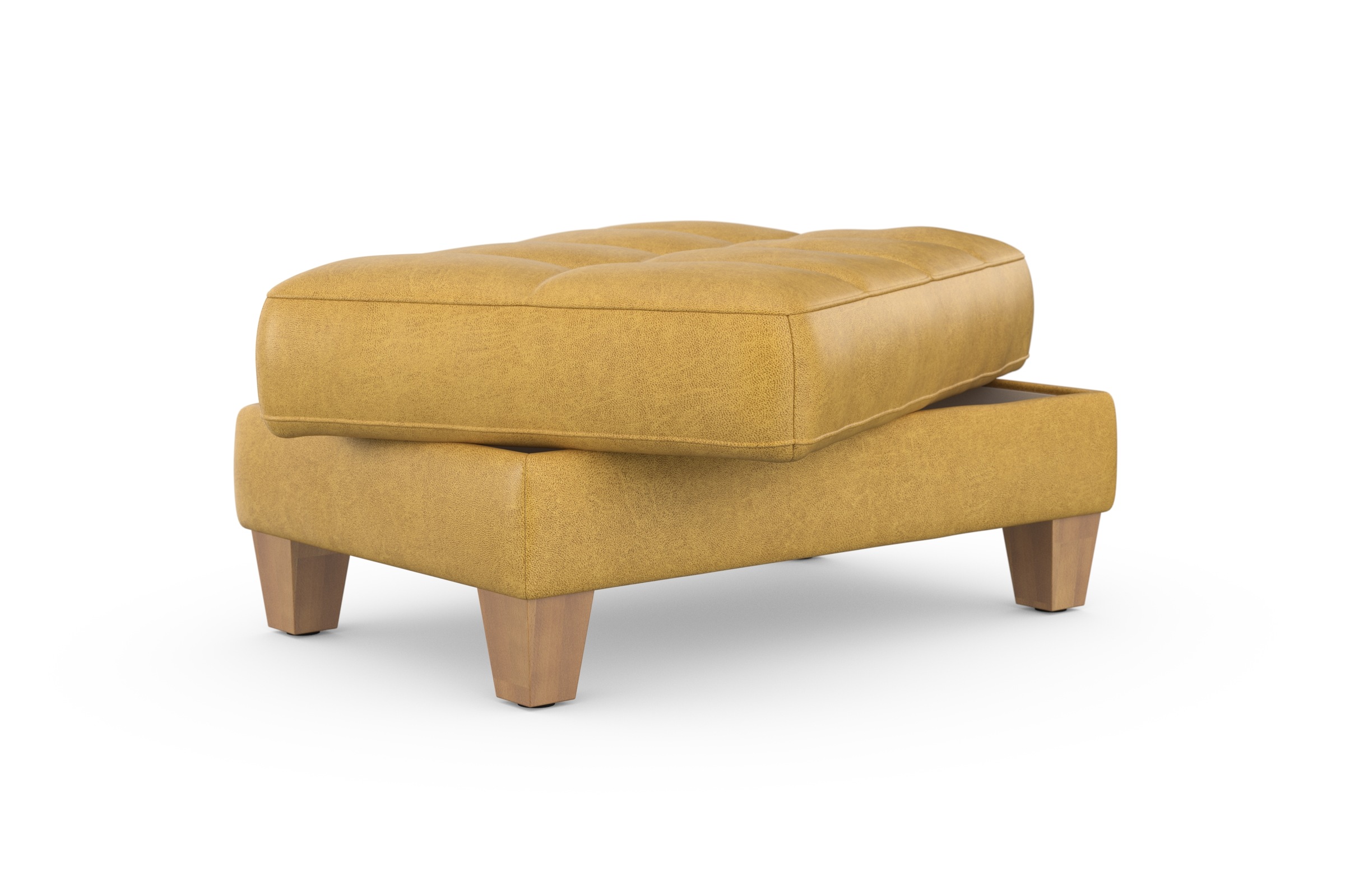 Stauraumhocker SIT & MORE "Westham", gelb (dijon), B:101cm H:47cm T:66cm, 100% Polyester, Hocker, wahlewise mit/ohne Federkern 3