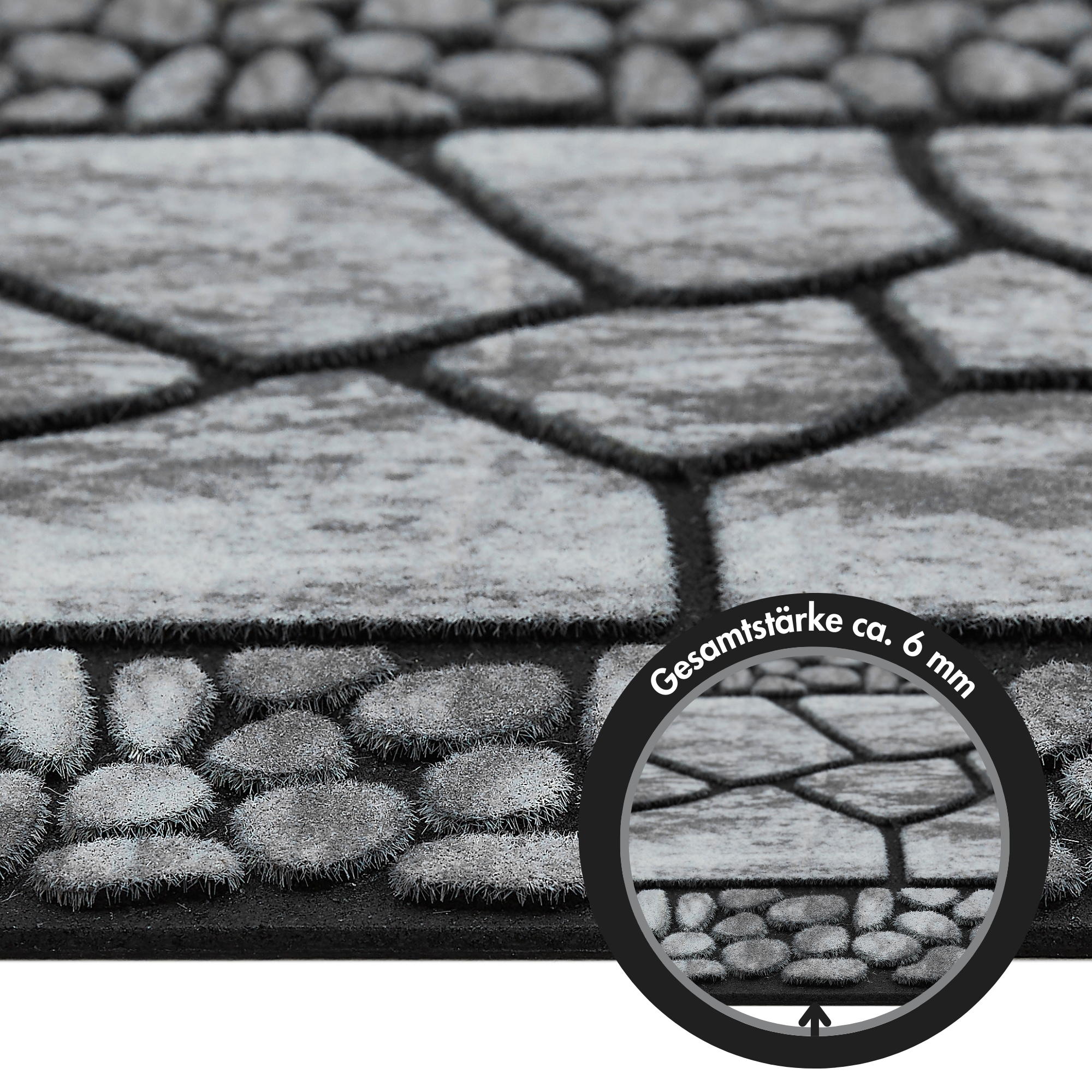 Andiamo Stufenmatte »Outdoor, 2er Set« rechteckig 6 mm Höhe Outdoor-Stufenmatten, Stein Motiv, Gartenbereich, Außenbereich