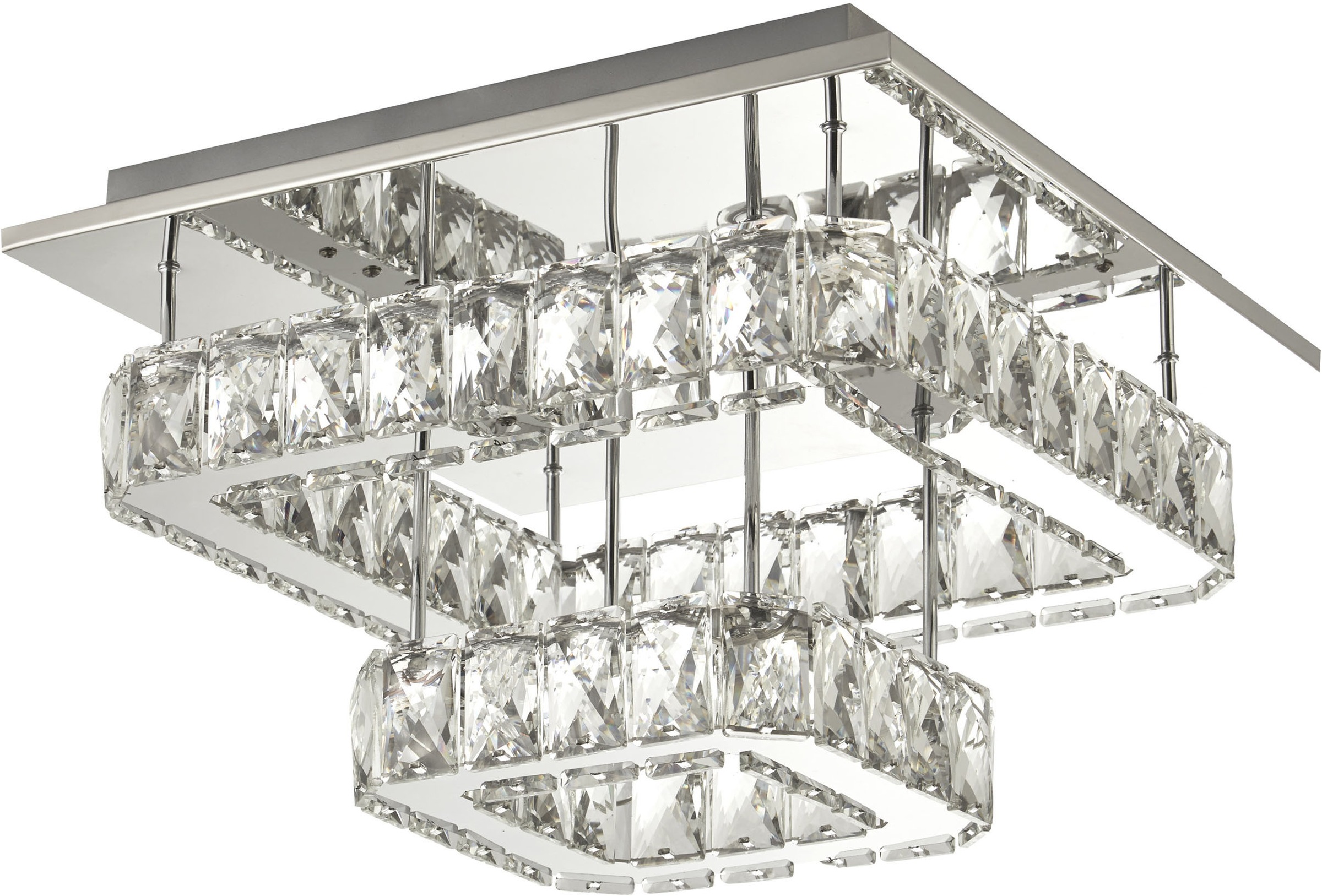 Searchlight LED Deckenleuchte »Clover 2 Tier LED-Flush - Poliertes Chrom & Kristall« LED-Modul 1 Stk.